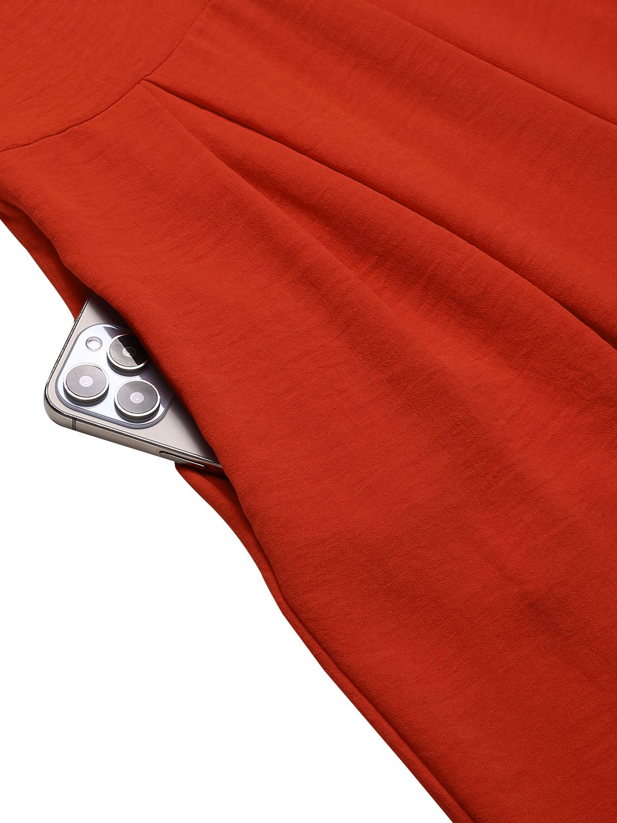 Red 1960s V-Neck Sleeveless Wide Leg Jumpsuit - Image 4