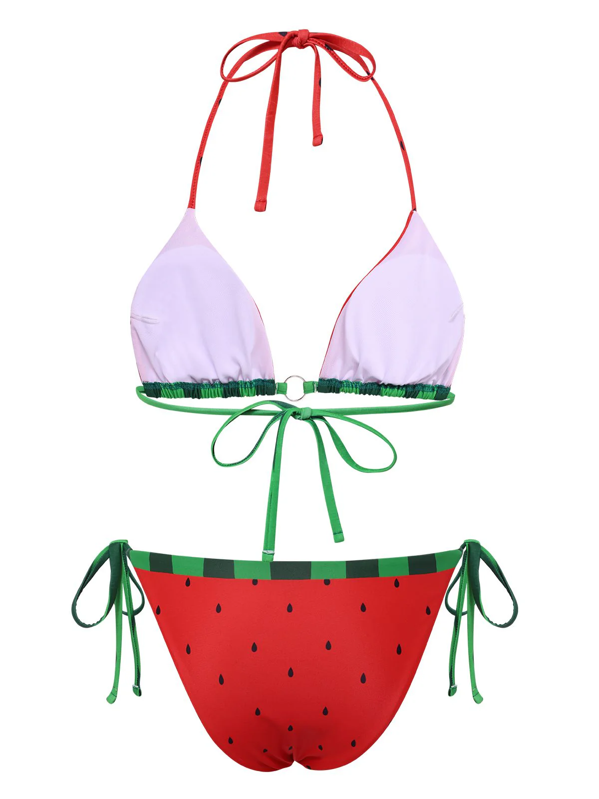 Red 1960s Watermelon Bow Tie Bikini Set - Image 5