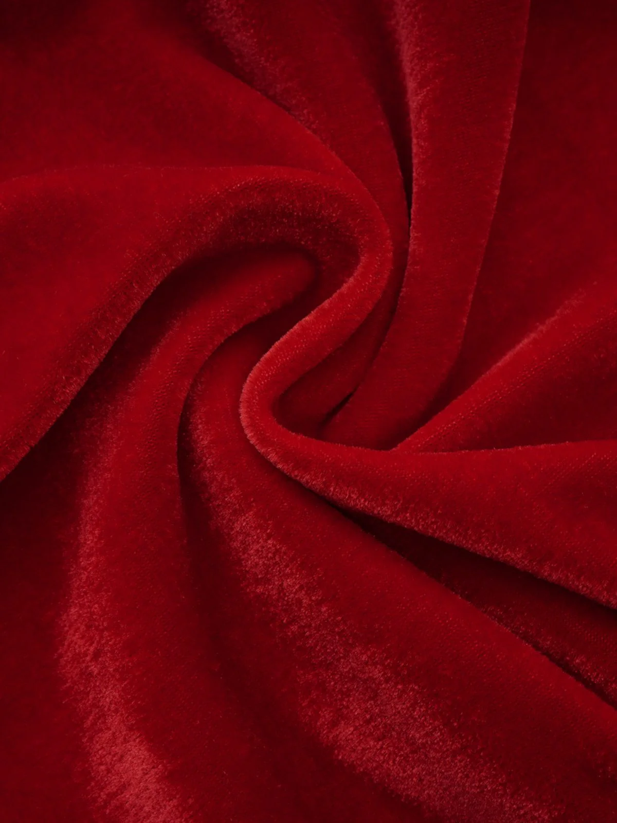 Red 1970s Christmas Plush Lace-Up Strapless Santa Dress - Image 8