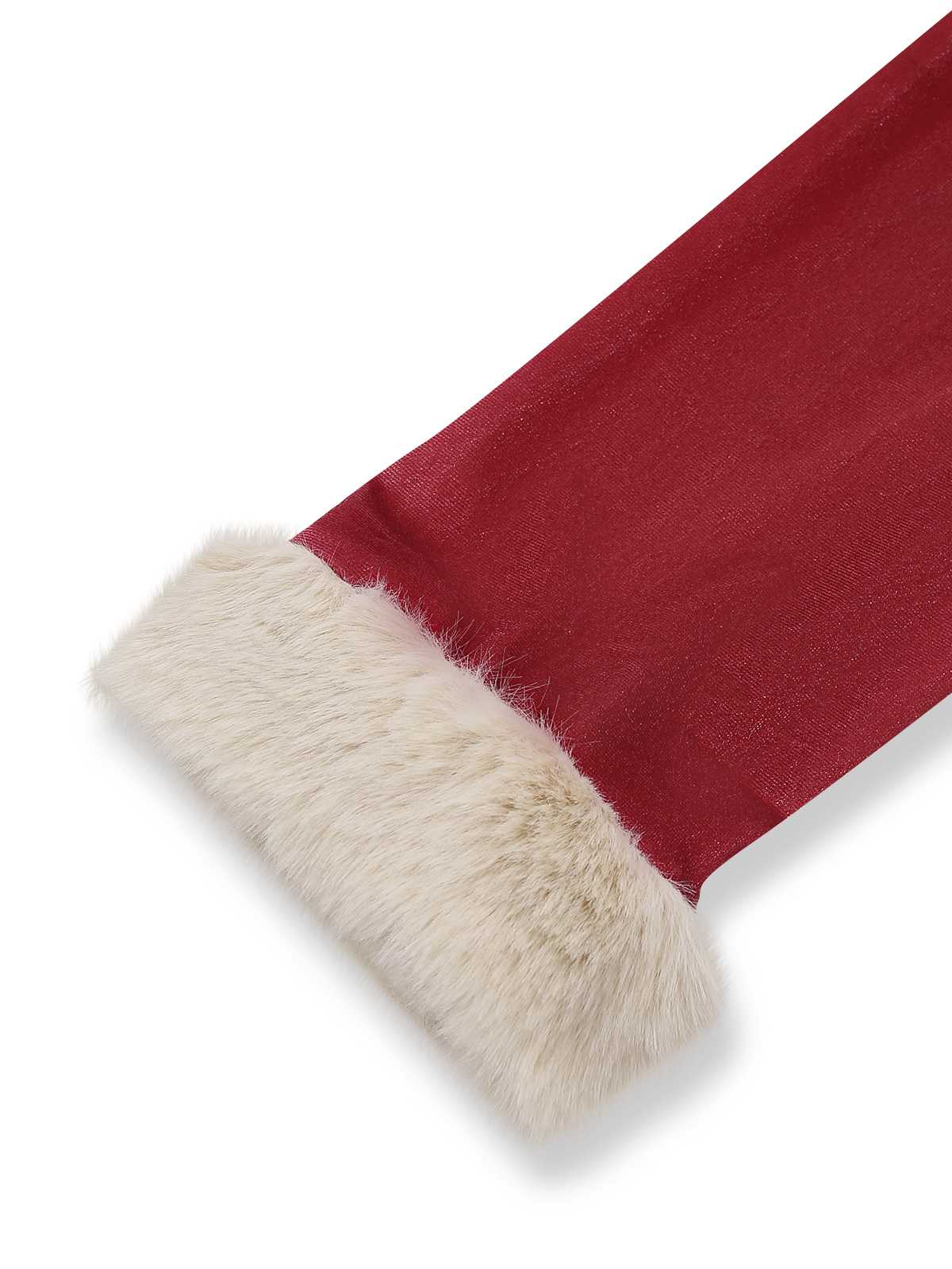 Red 1970s Detachable Fur Collar Boho Dress - Image 5