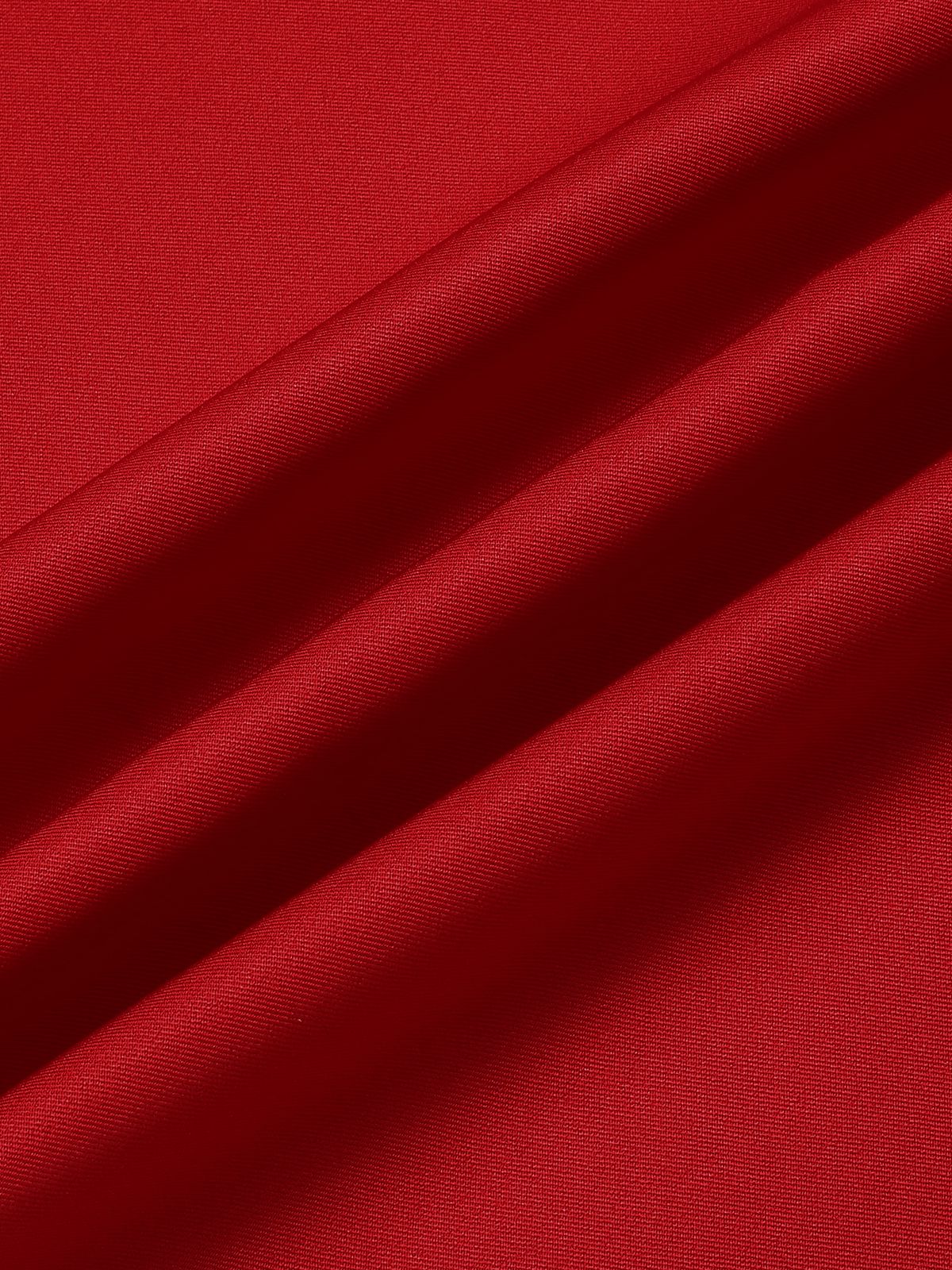 Red 1970s Suspender Wide-Leg Solid Pants - Image 6