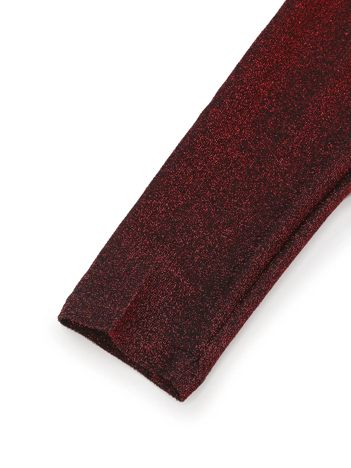 Red 1980s Glitter Deep-V Long Sleeve Jumpsuit - Image 4
