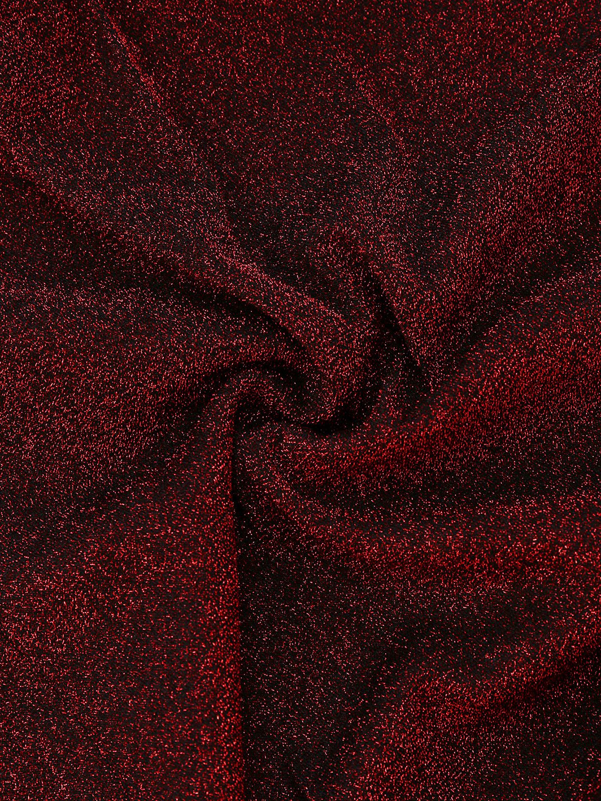 Red 1980s Glitter Deep-V Long Sleeve Jumpsuit - Image 6