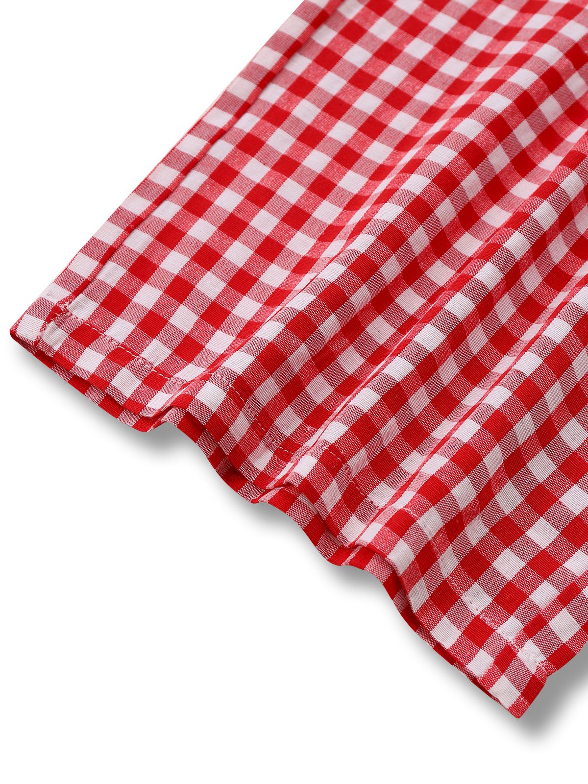 Red 1980s Plaid Casual Style Palazzo Pants - Image 5