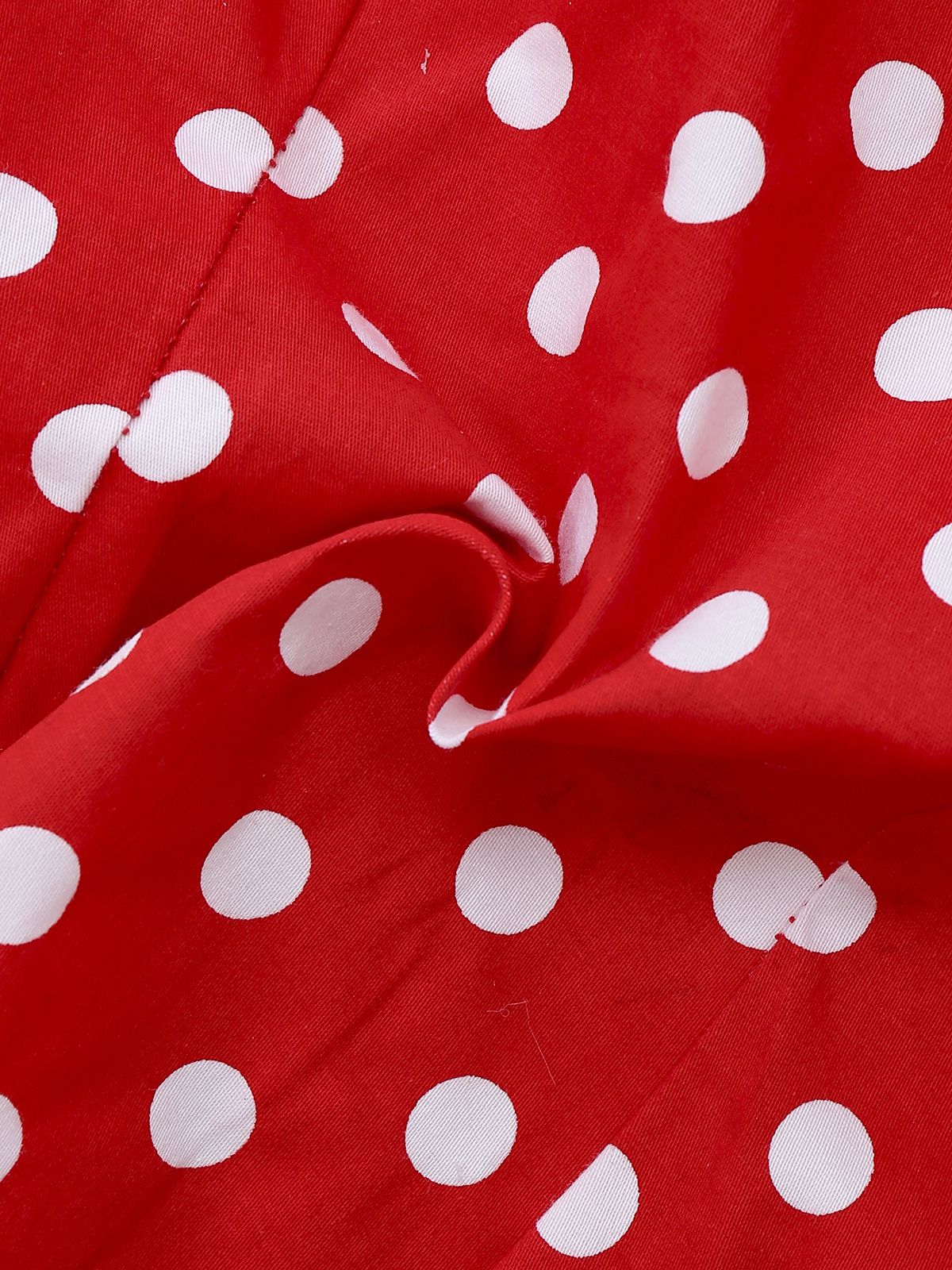 Red 1980s Polka Dot Dress & Mesh Skirt Set - Image 4