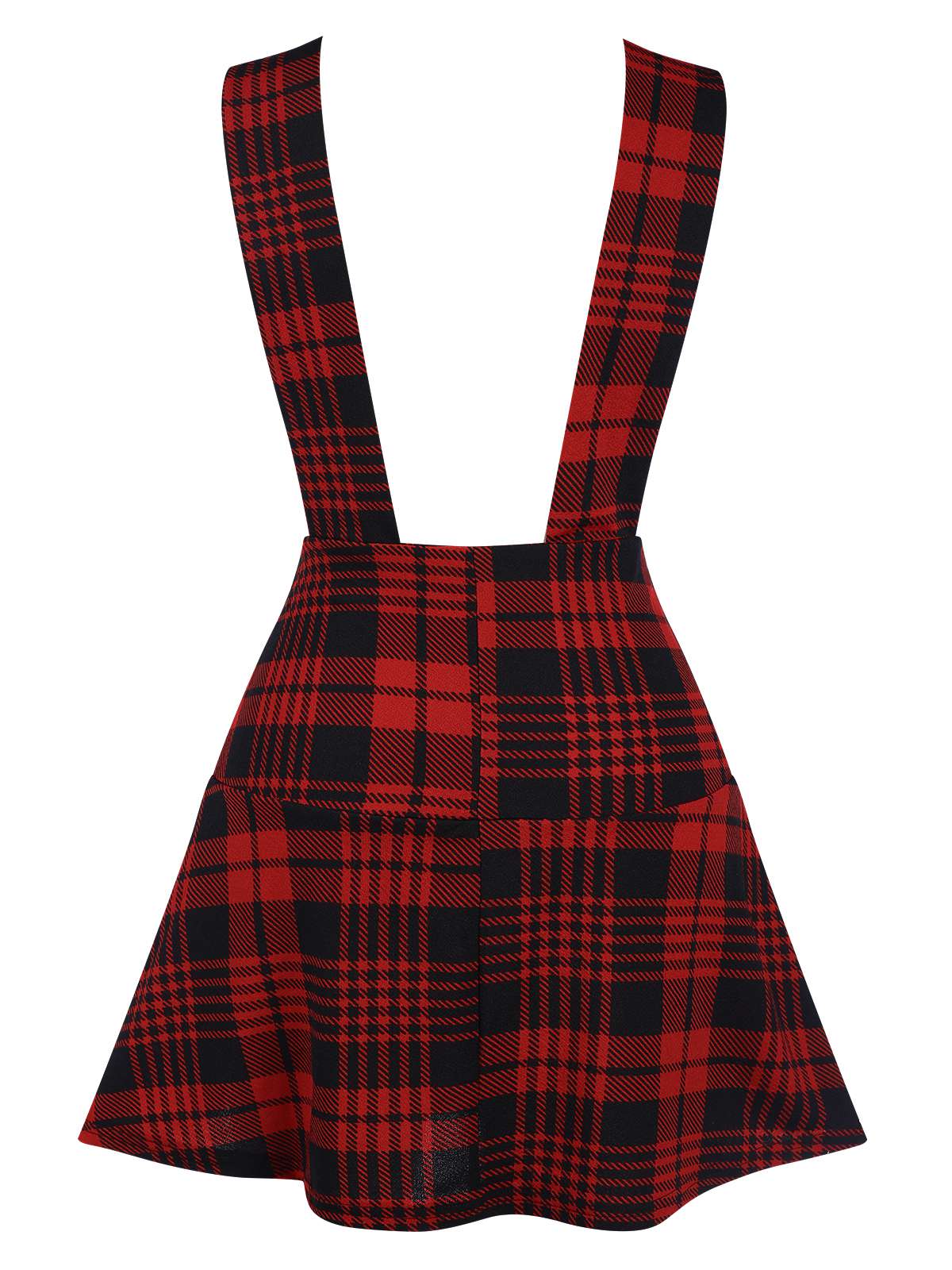 Red 1980s Scottish Plaid Overall skirt - Image 2