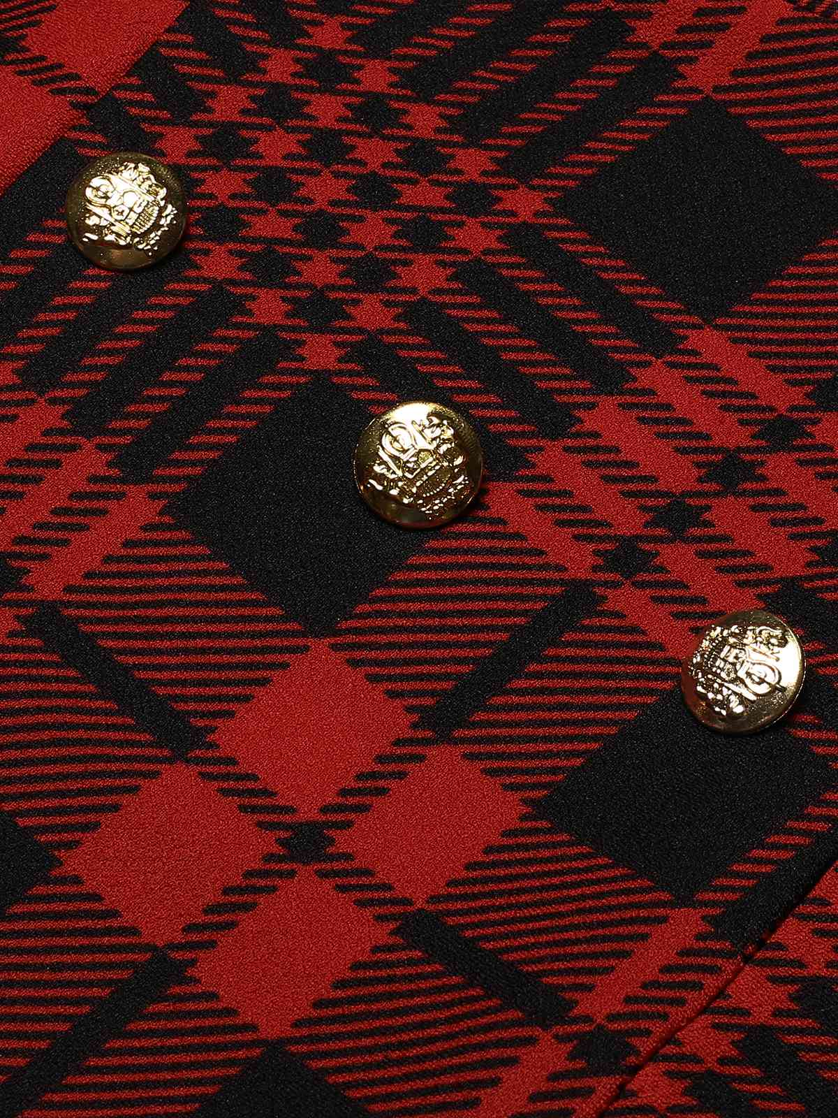 Red 1980s Scottish Plaid Overall skirt - Image 4