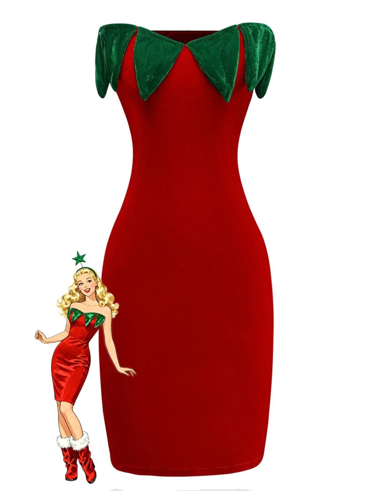 Red 1980s Strawberry Tube Mini Costume Dress - Image 2