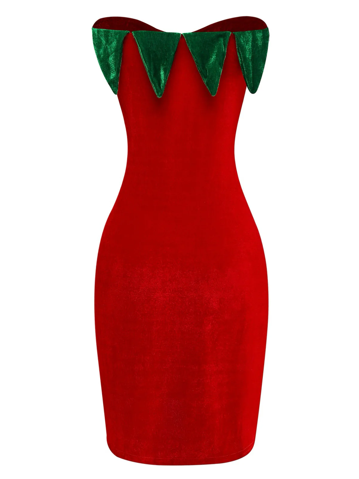Red 1980s Strawberry Tube Mini Costume Dress - Image 5