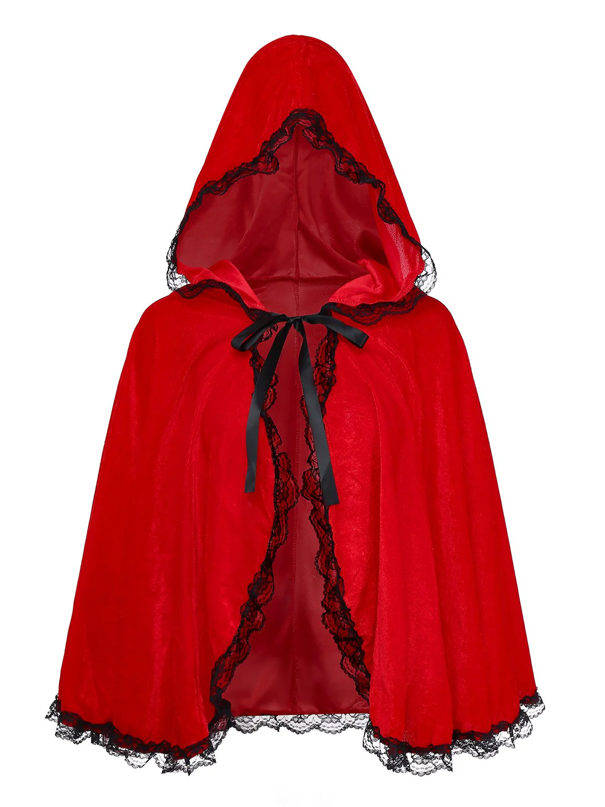 Red 1980s Velvet Lace Sequined Strapless Dress & Cape - Image 7