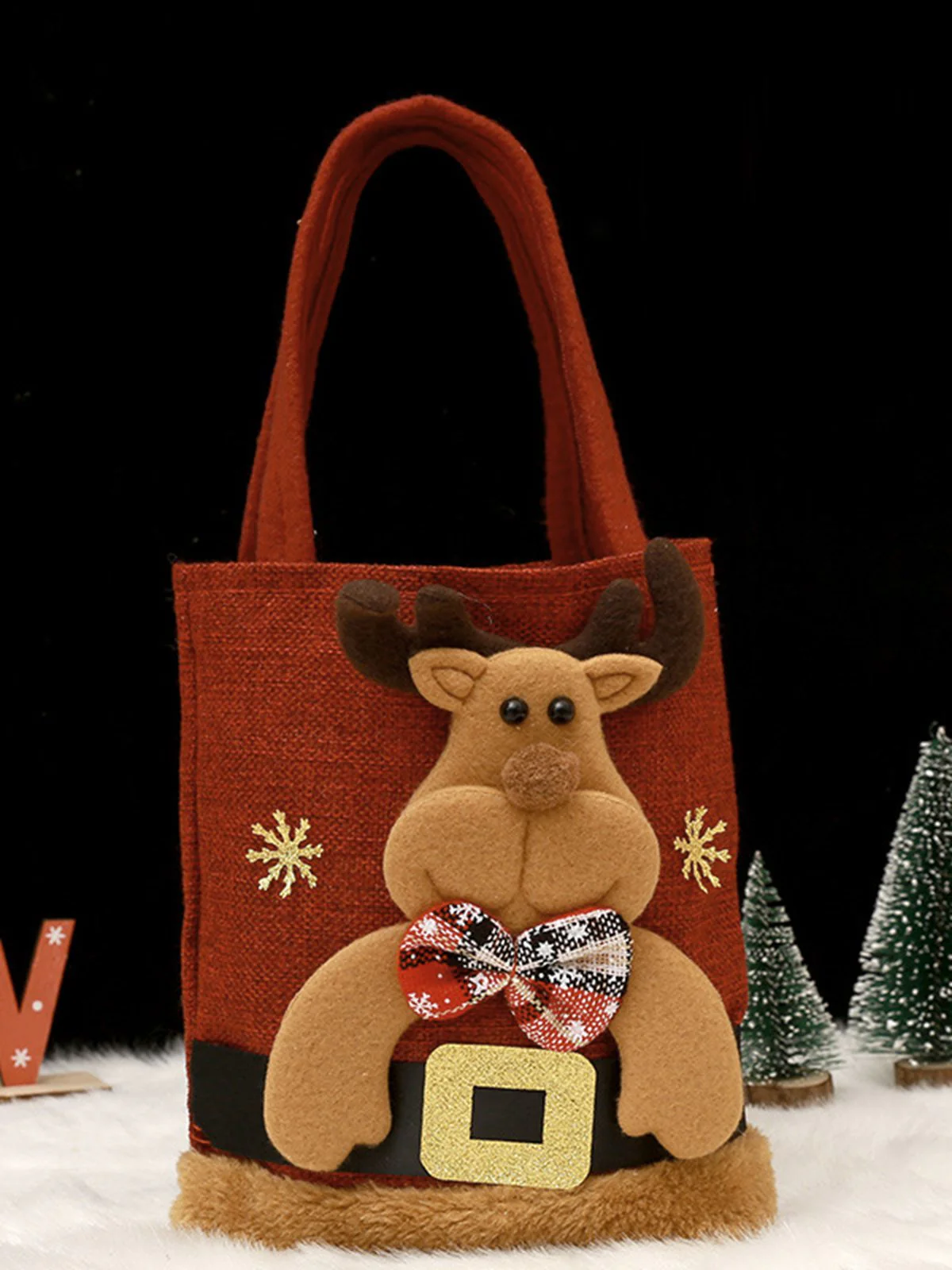 Red Christmas 3D Gift Candy Handbag - Image 12