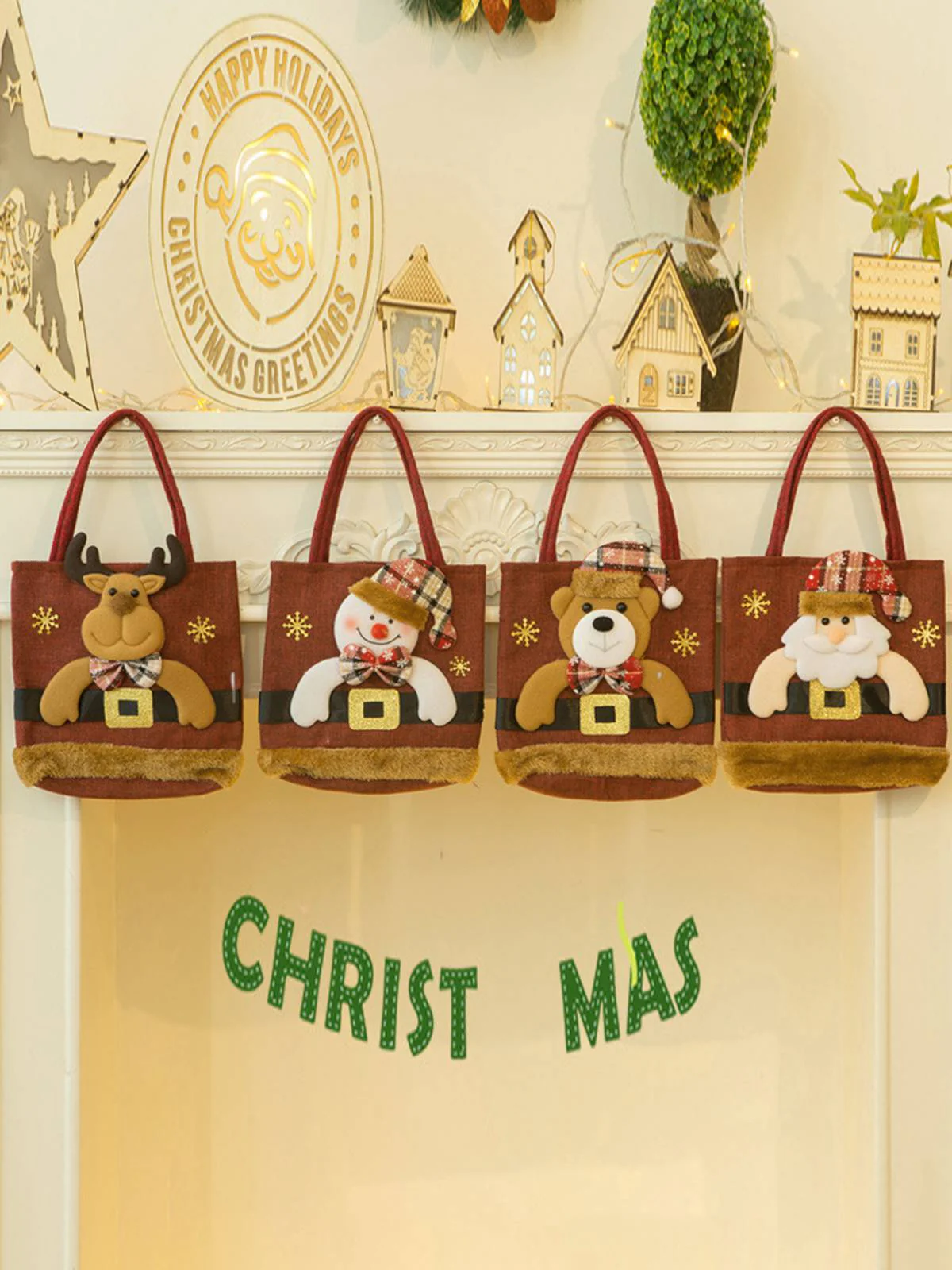 Red Christmas 3D Gift Candy Handbag - Image 5