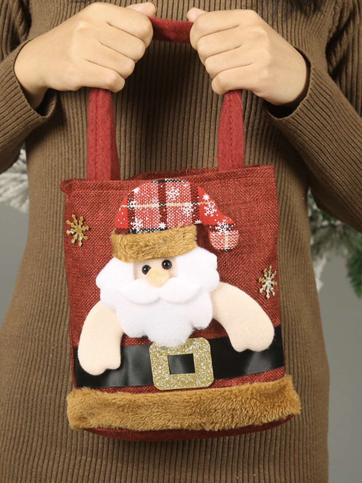 Red Christmas 3D Gift Candy Handbag - Image 6
