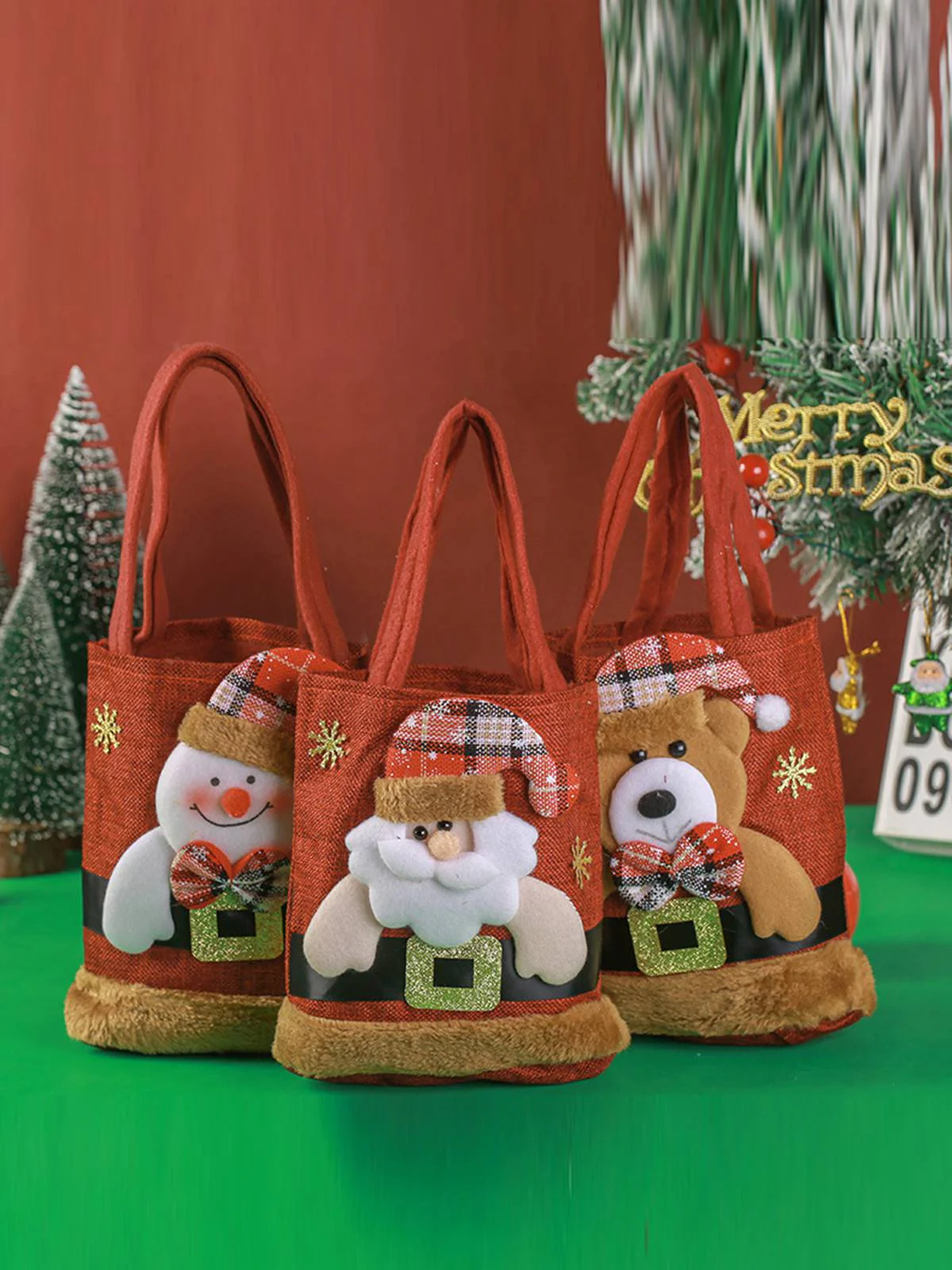 Red Christmas 3D Gift Candy Handbag - Image 8