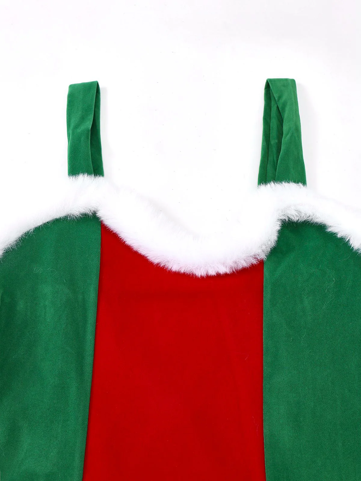 Red & Green 1960s Christmas Plush Trim Dress Set - Image 6