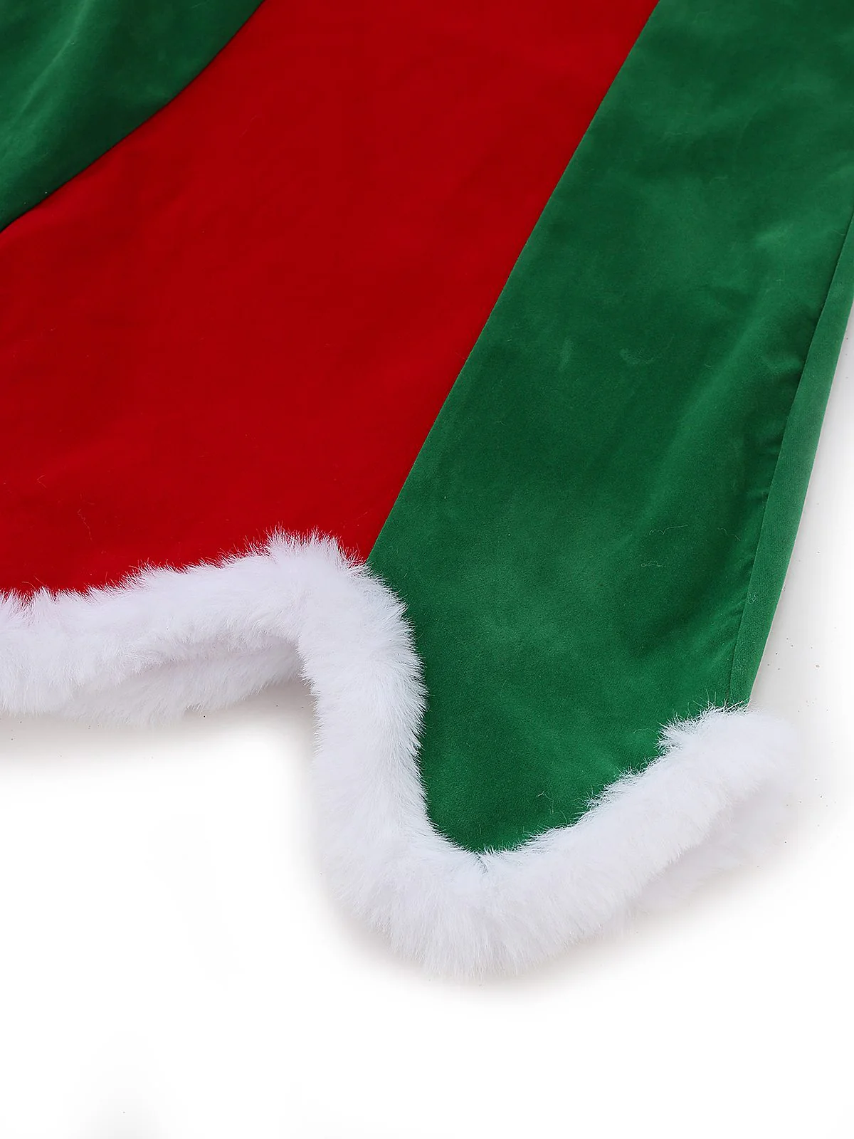 Red & Green 1960s Christmas Plush Trim Dress Set - Image 7