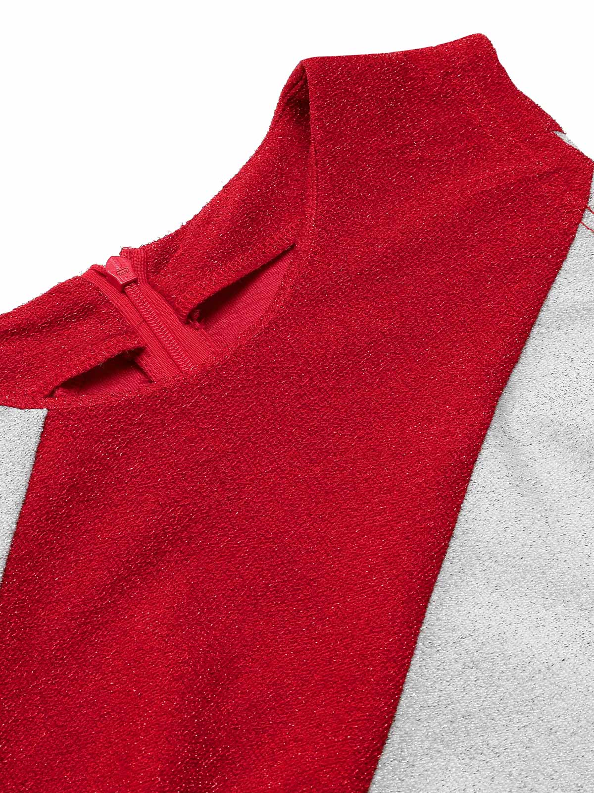 Red&White 1960s Pinstriped Pencil Dress - Image 5