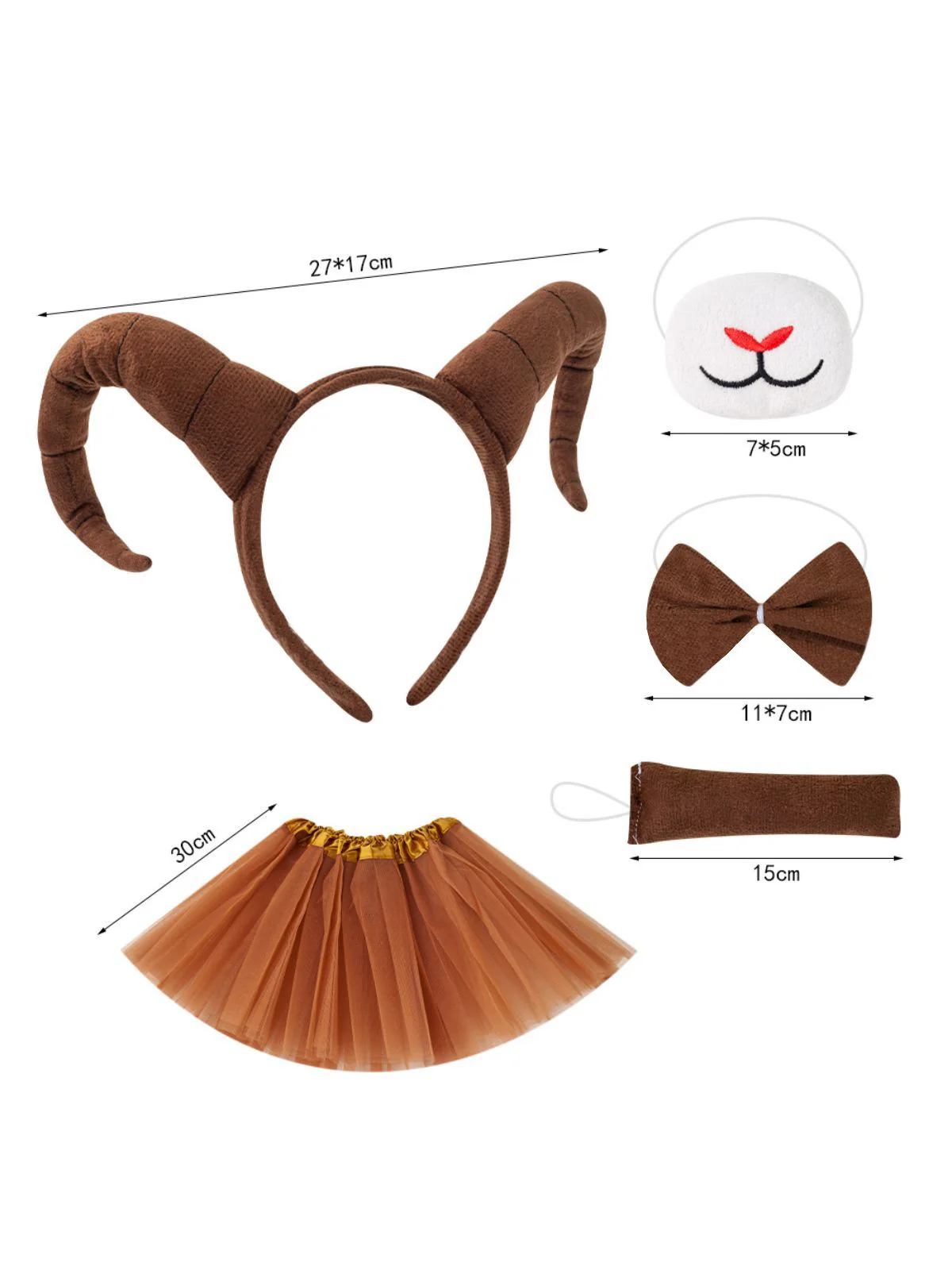 Reindeer Accesories Costume Set with Tutu and Headband - Image 3