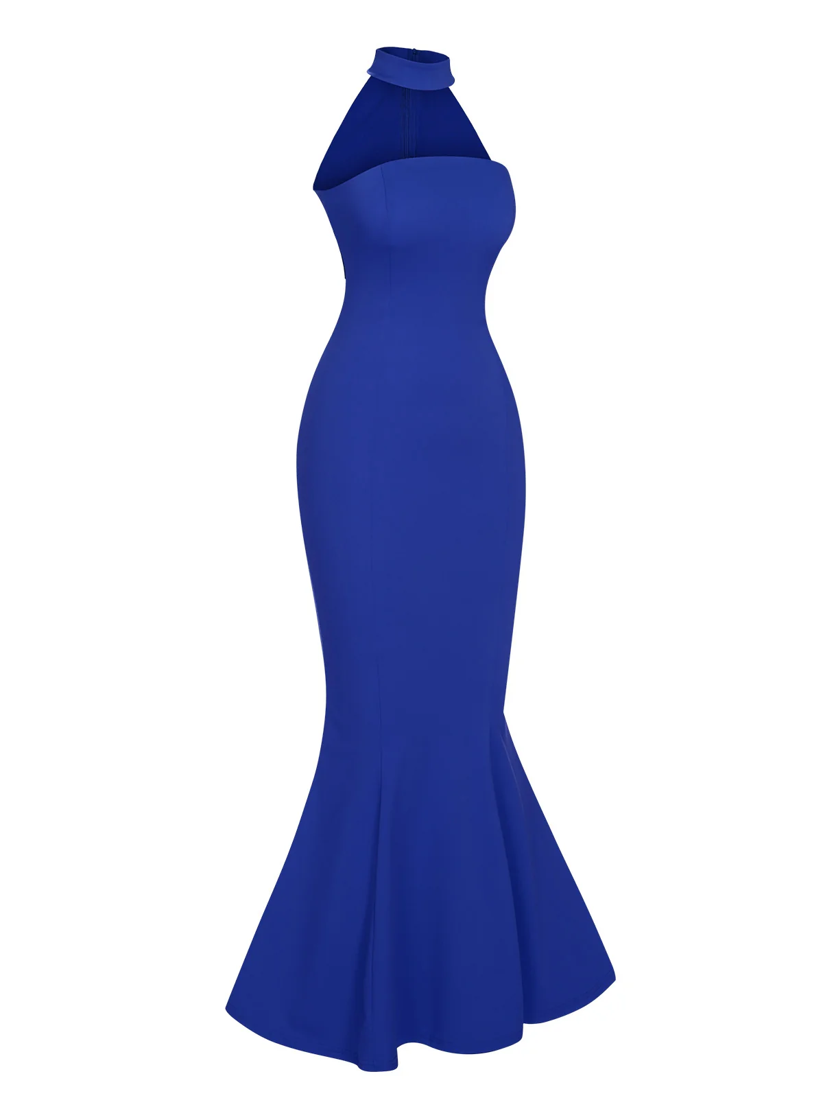 Retro 1930s Solid Halter Mermaid Dress - Image 10