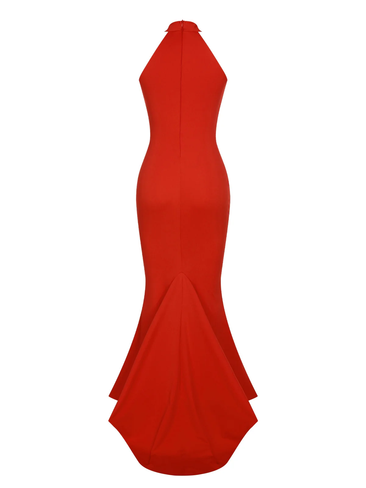 Retro 1930s Solid Halter Mermaid Dress - Image 6