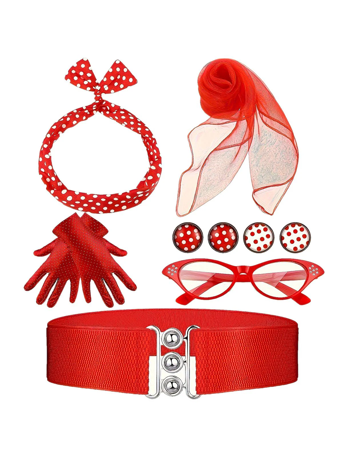 Retro 1950s Polka Dot Accessories Set - Image 2