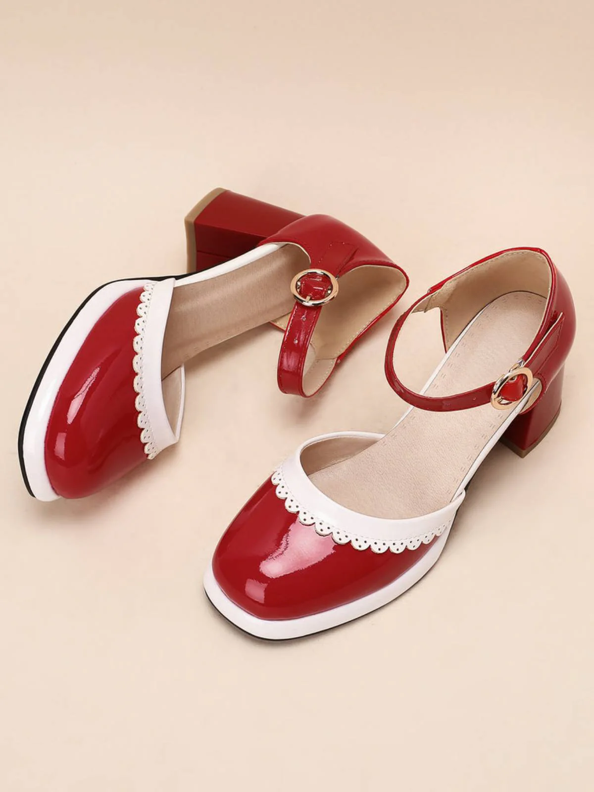 Retro Ankle Strap High Heels Shoes - Image 13