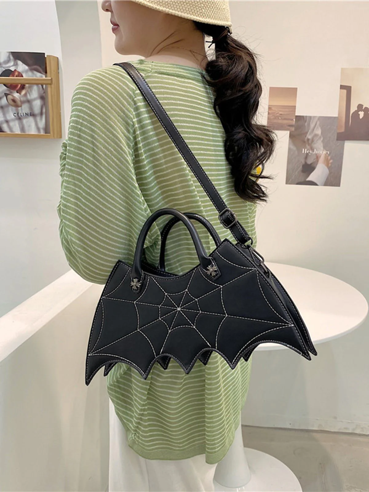Retro Black Halloween Spider Handbag - Image 4