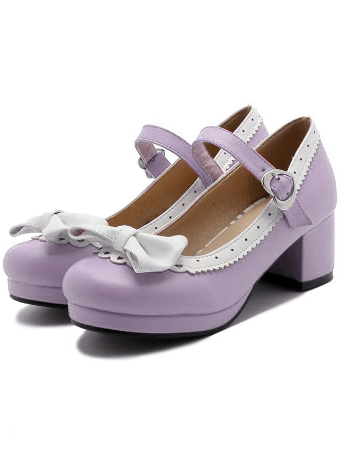 Retro Bow Non-slip High Heel Shoes - Image 18