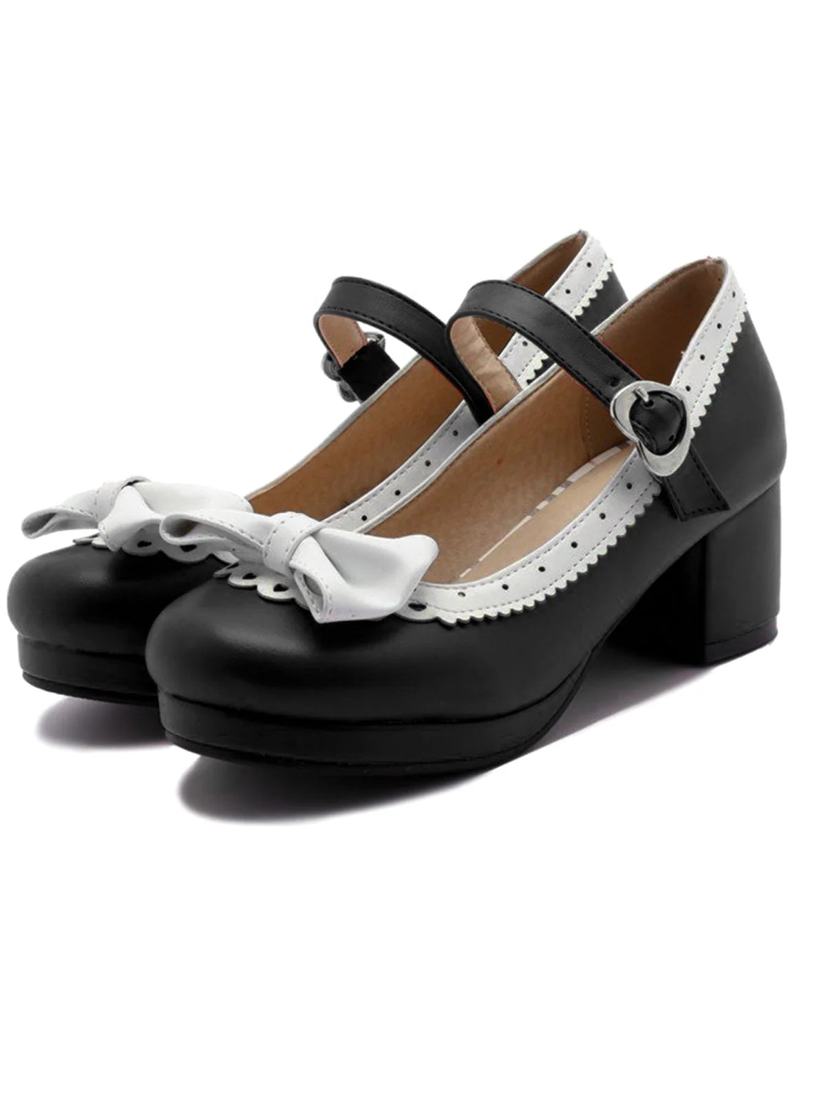 Retro Bow Non-slip High Heel Shoes - Image 7