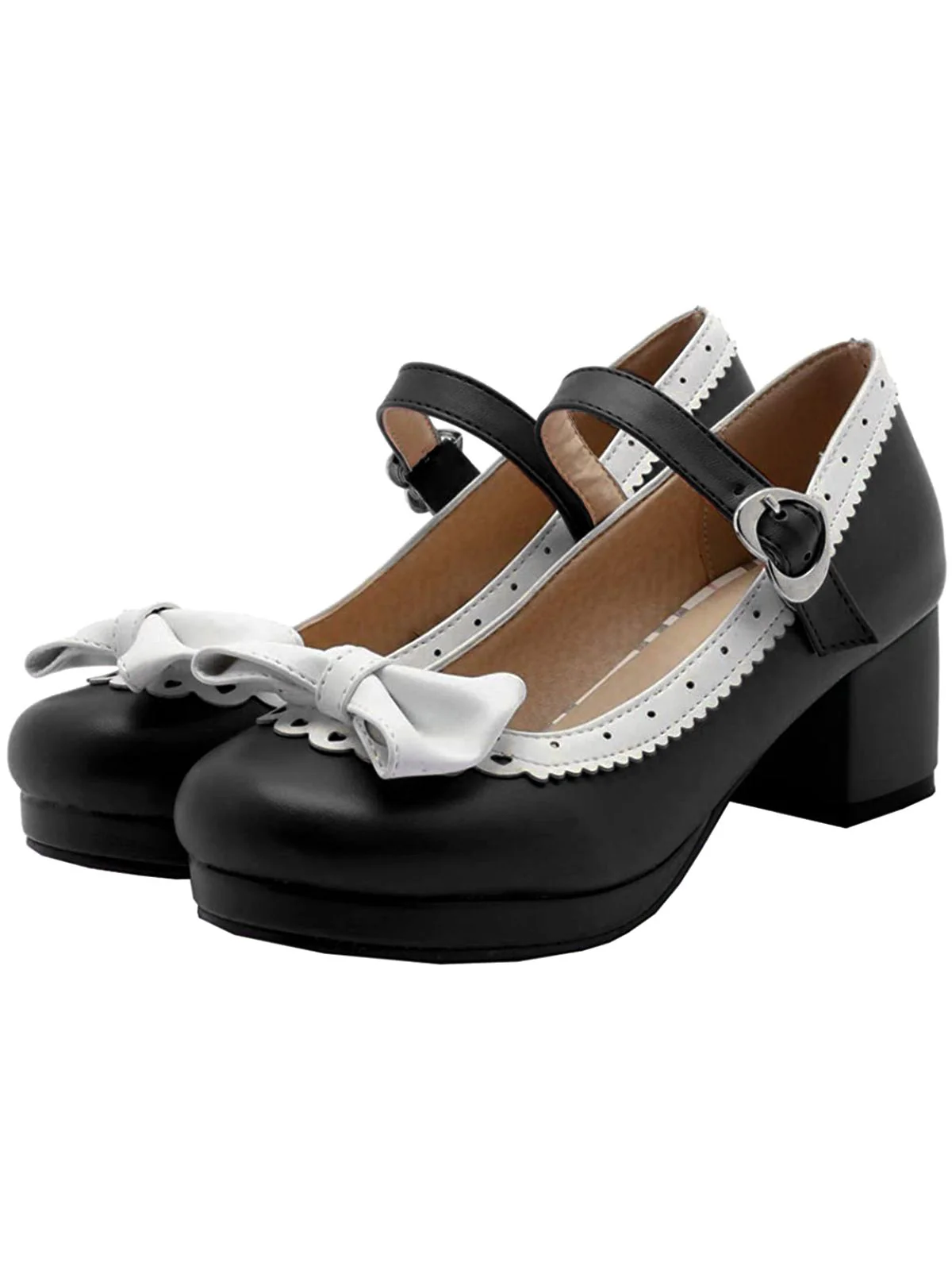 Retro Bow Non-slip High Heel Shoes - Image 8