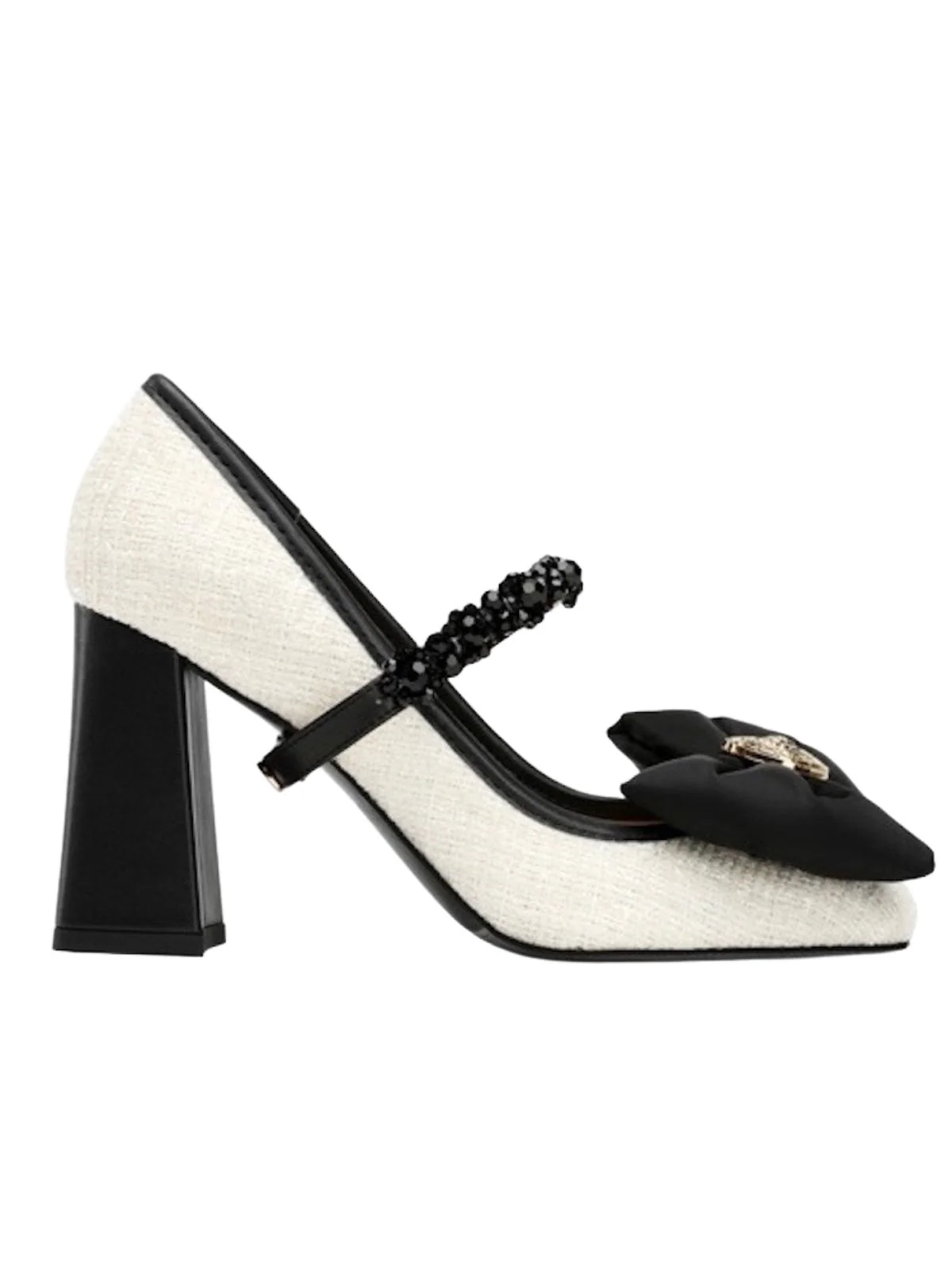Retro Bowknot Chunky Heels Mary Jane Shoes - Image 4