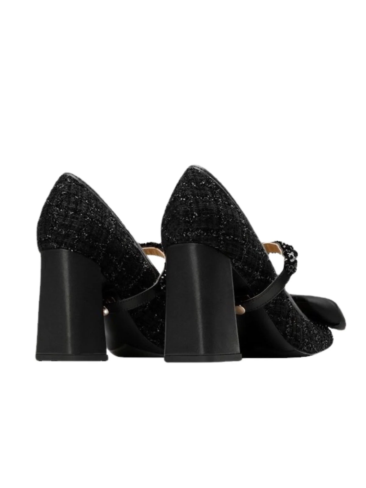 Retro Bowknot Chunky Heels Mary Jane Shoes - Image 5