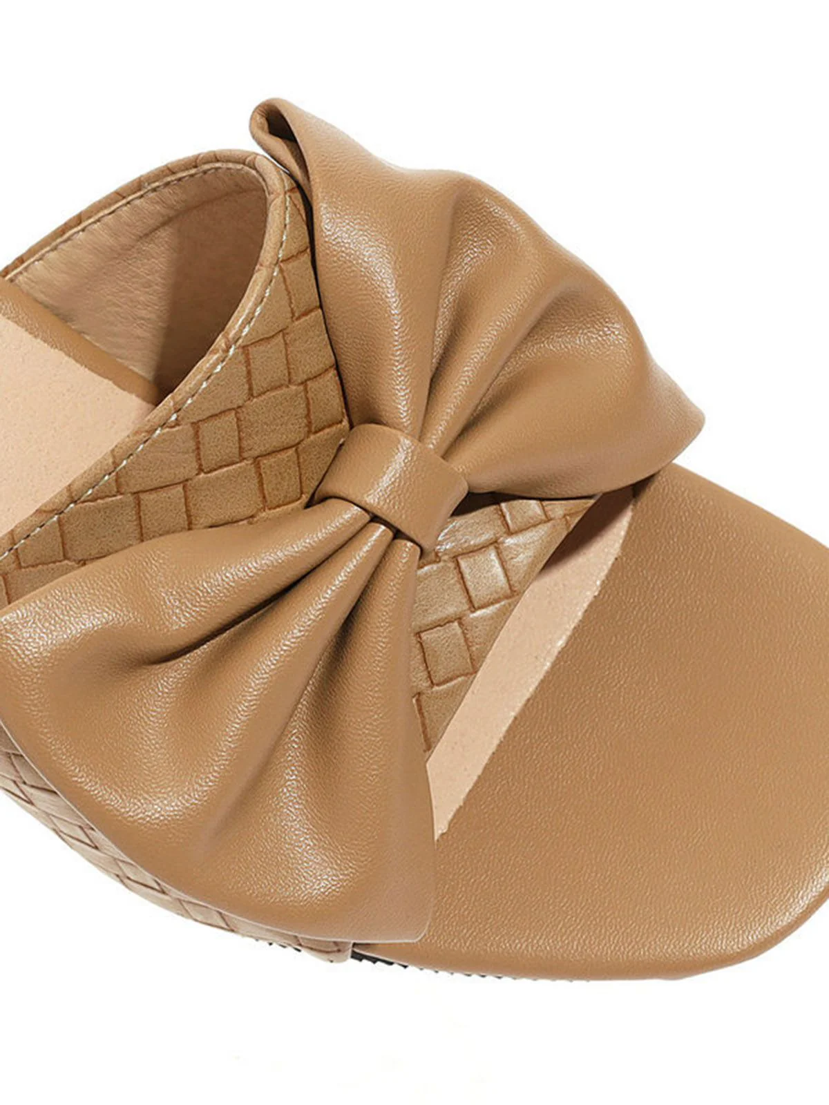 Retro Bowknot Chunky Heels Sandals - Image 6