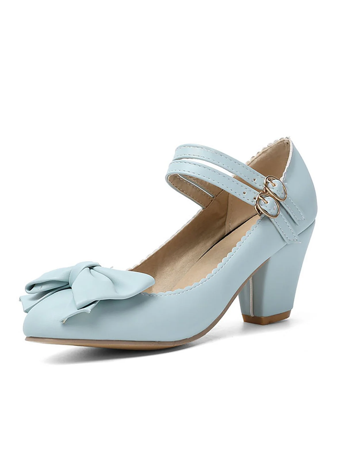 Retro Bowknot Double-Straps Shoes - Image 16