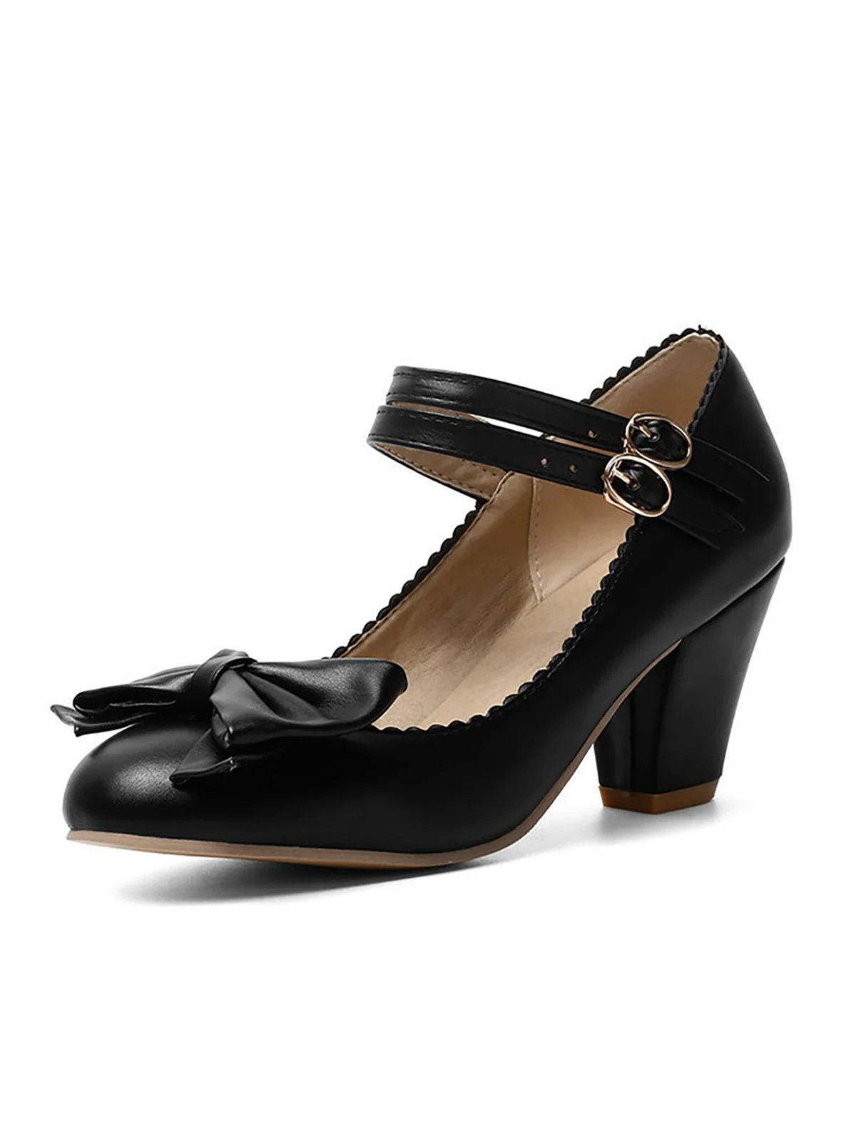 Retro Bowknot Double-Straps Shoes - Image 19