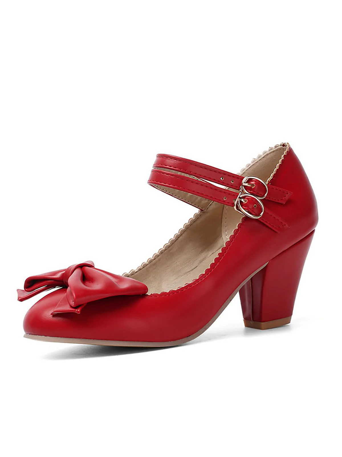 Retro Bowknot Double-Straps Shoes - Image 5