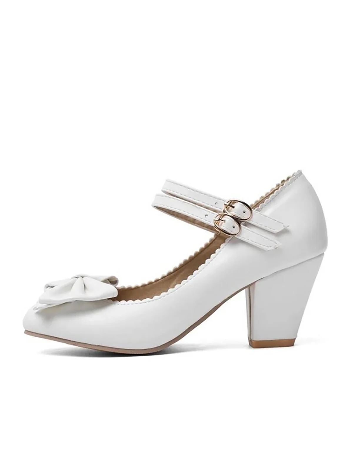 Retro Bowknot Double-Straps Shoes - Image 9