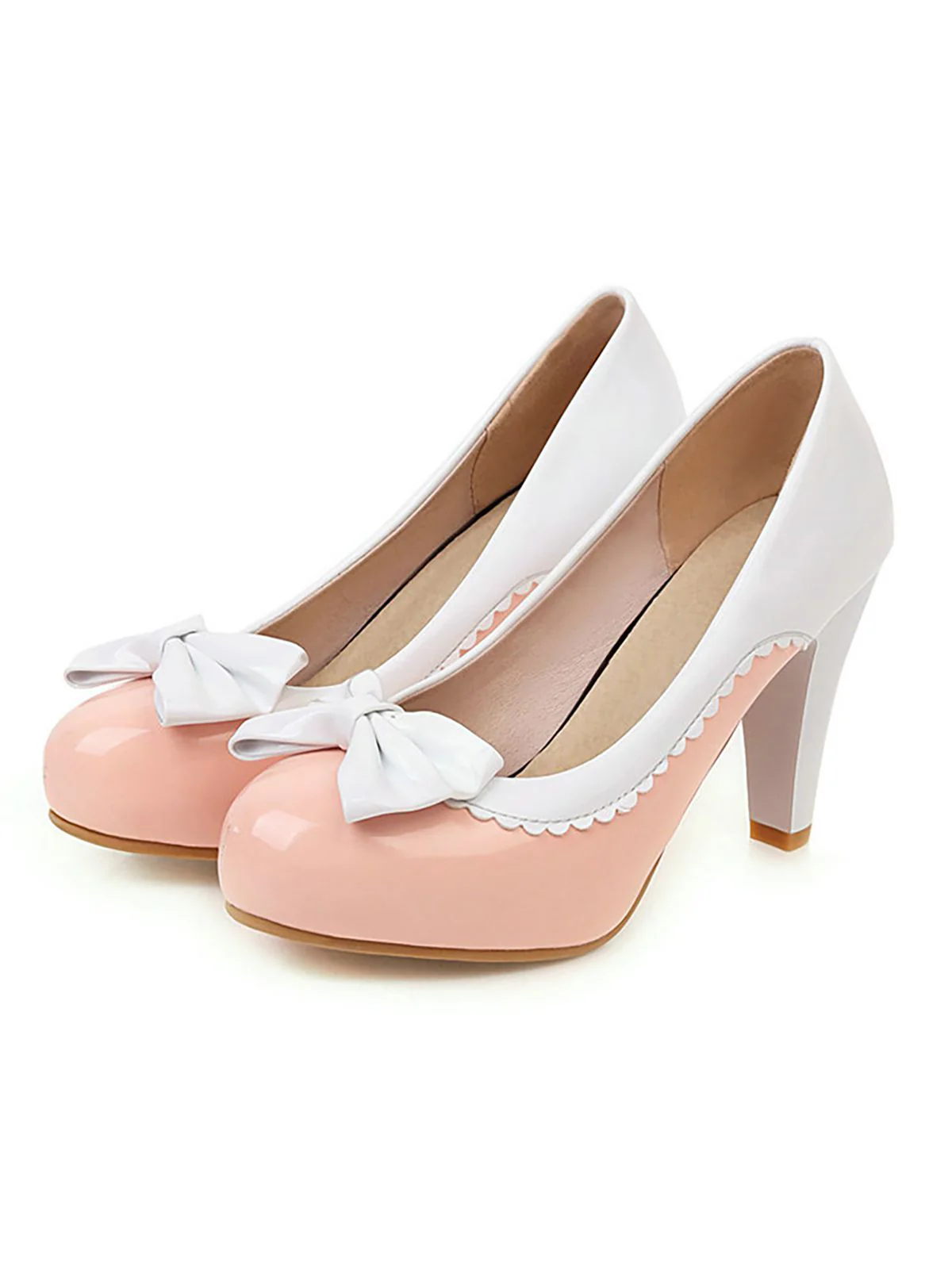 Retro Bowknot High Heels Shoes - Image 5