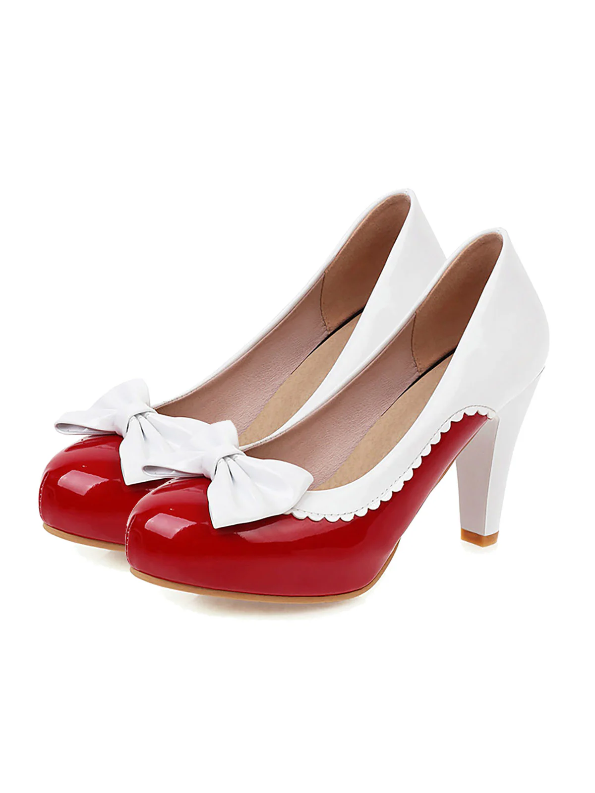 Retro Bowknot High Heels Shoes - Image 9