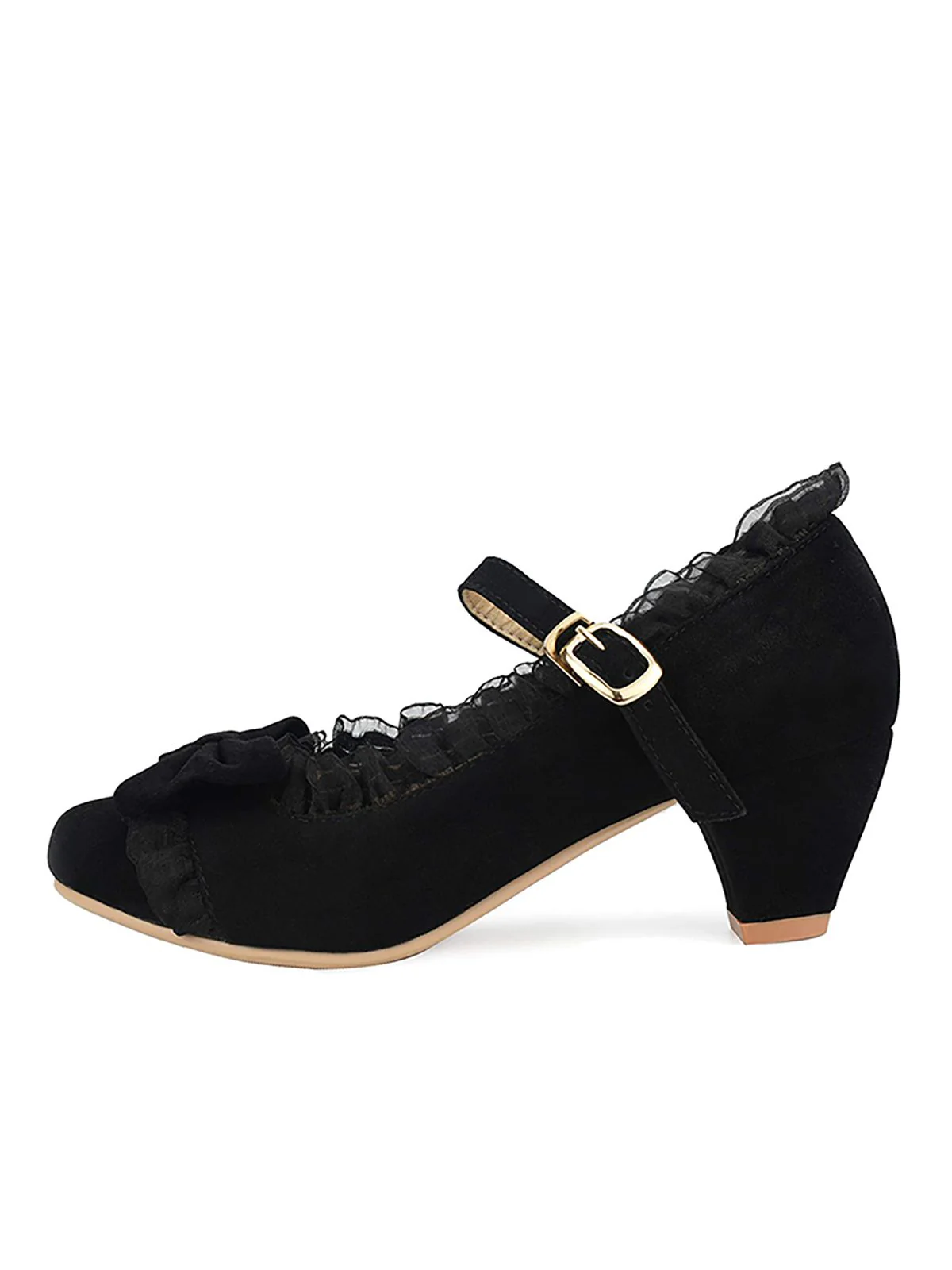 Retro Bowknot Lace High Heels Shoes - Image 3