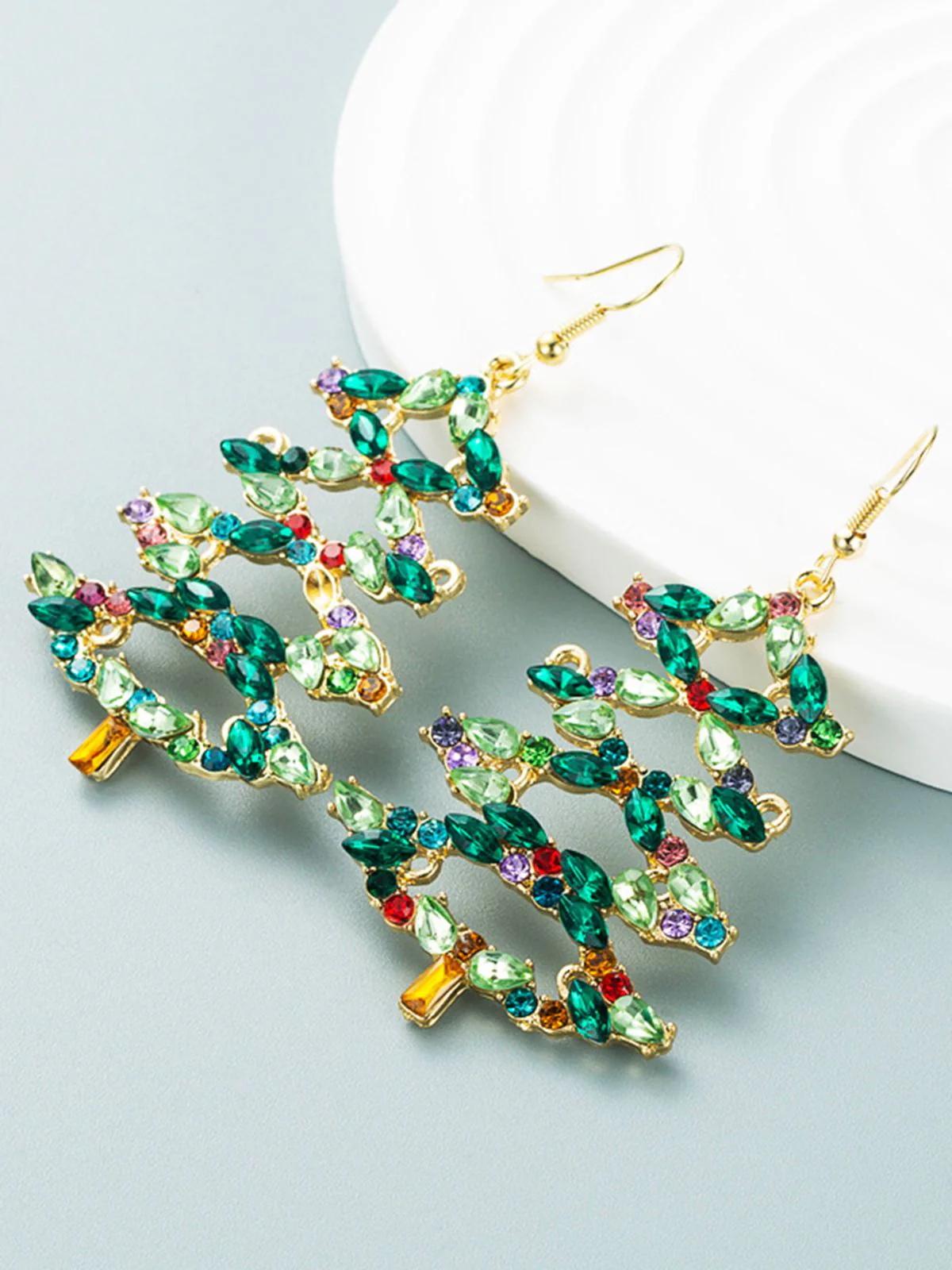 Retro Christmas Tree Alloy Earrings - Image 4