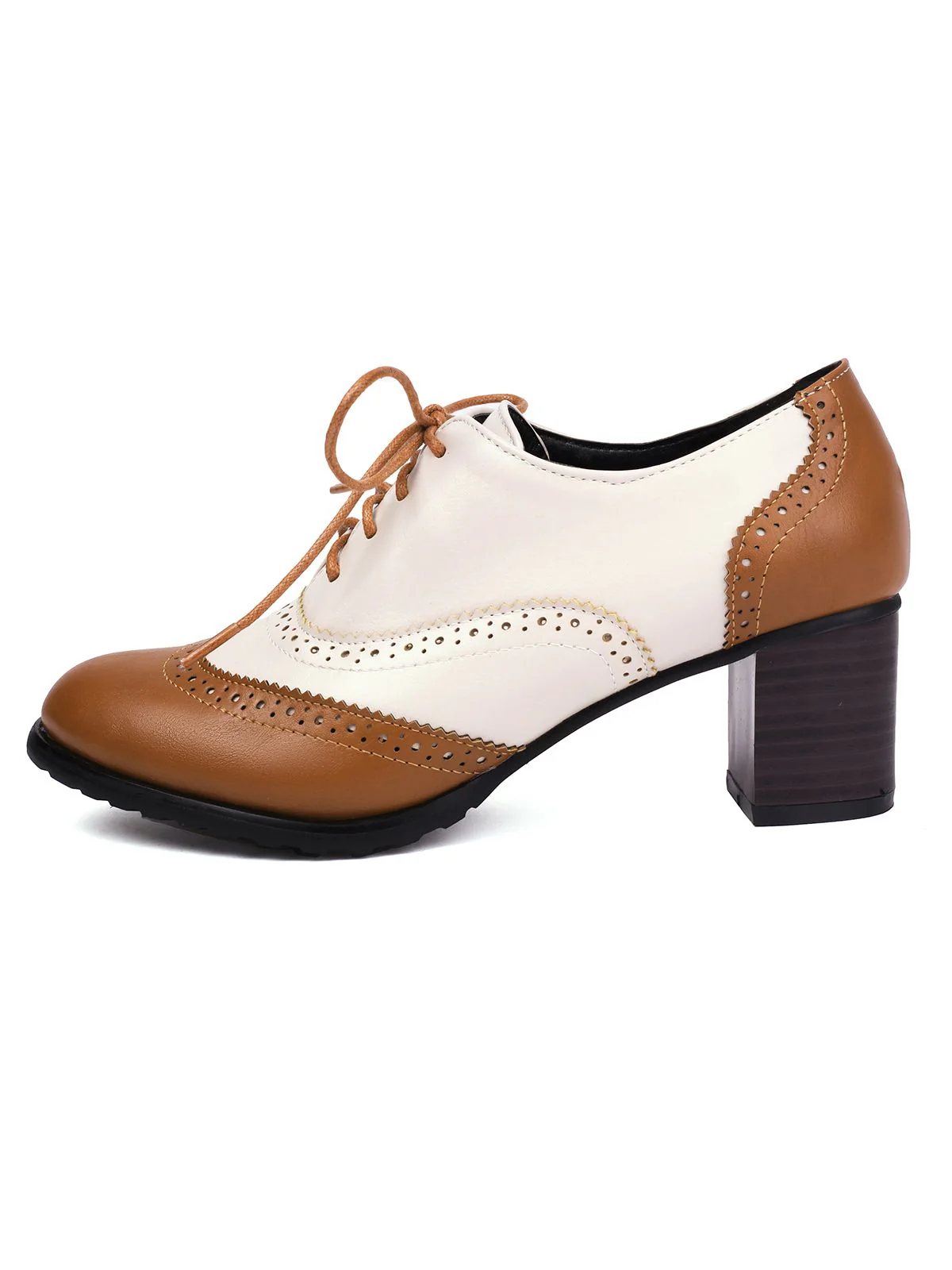 Retro Colorblock High Heel Ankle Boots - Image 10