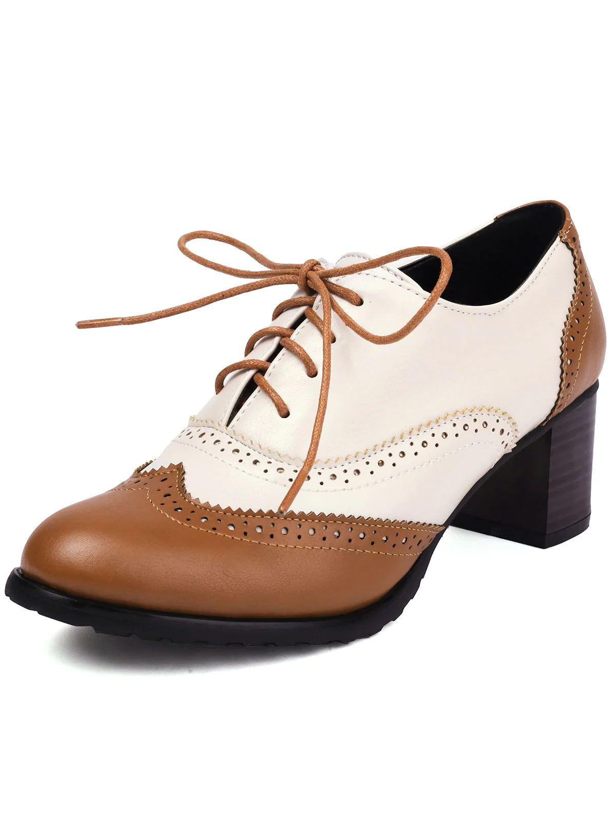 Retro Colorblock High Heel Ankle Boots - Image 5