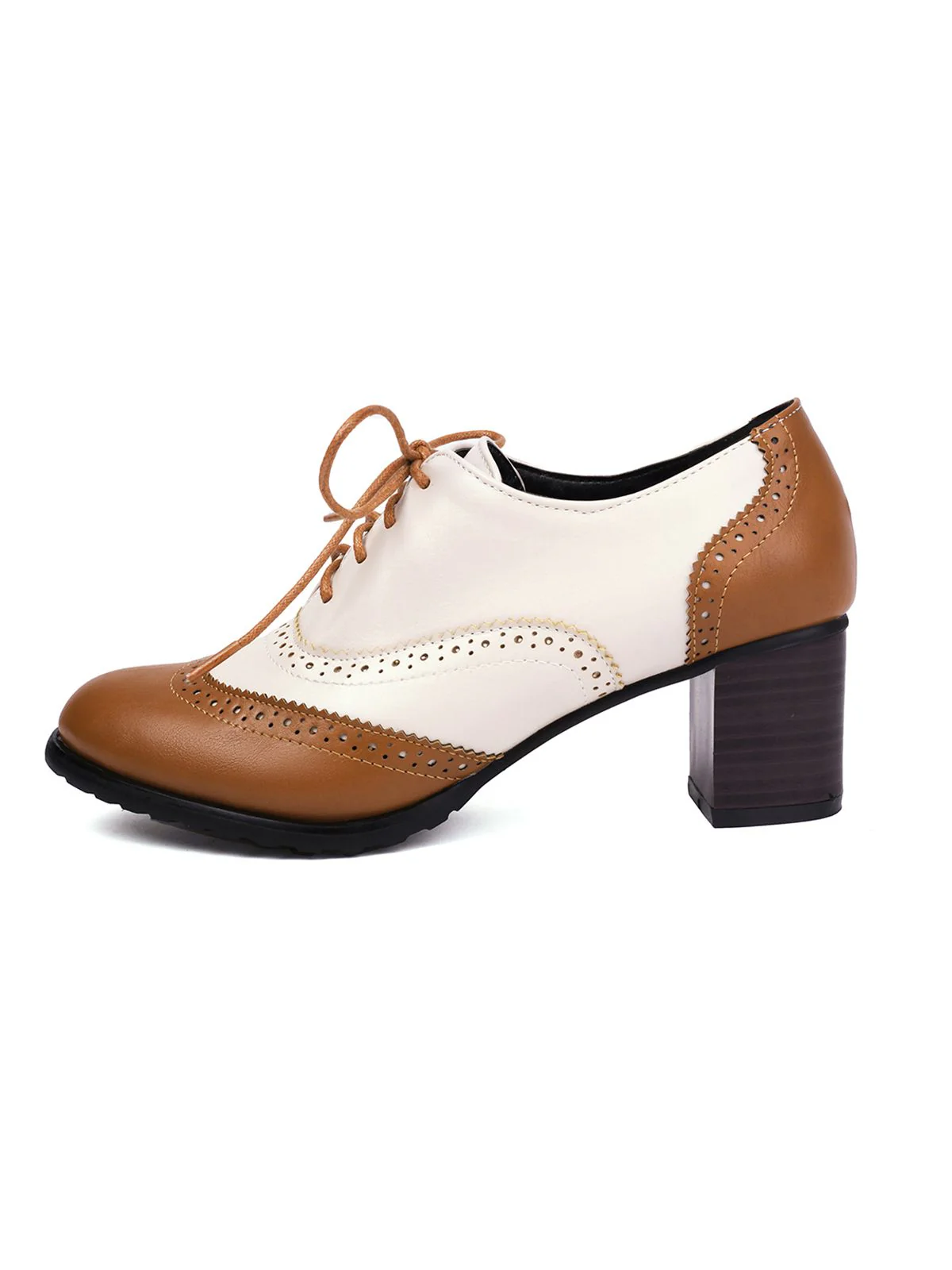 Retro Colorblock High Heel Ankle Boots - Image 6