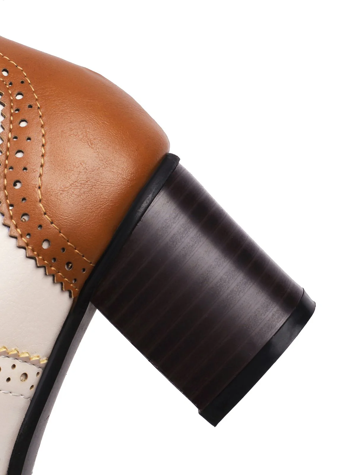 Retro Colorblock High Heel Ankle Boots - Image 8