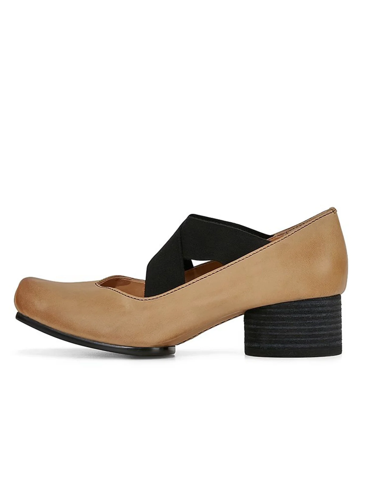 Retro Cross-Strap High Block Heels Shoes - Image 4