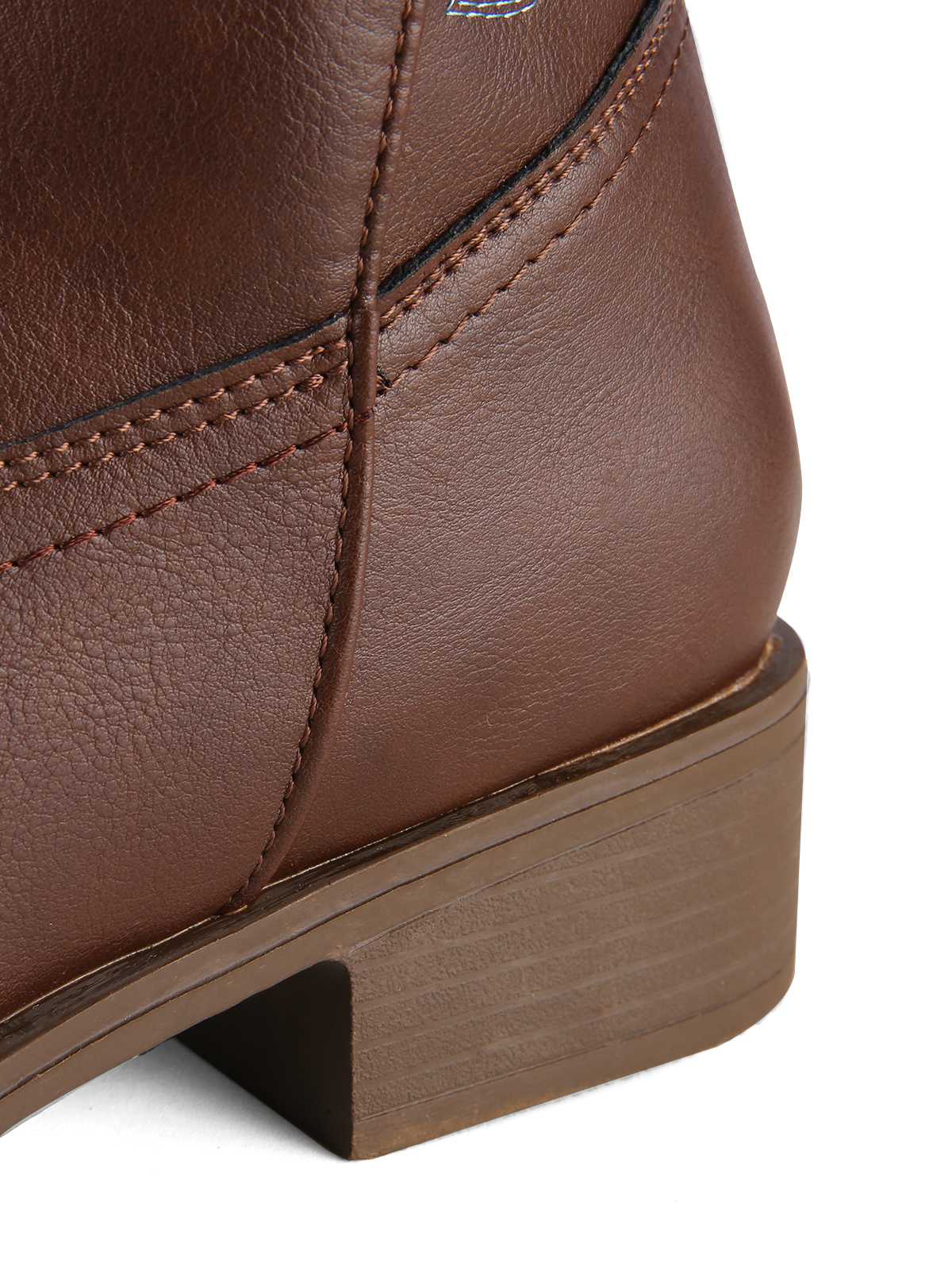 Retro Embroidered Leather Calf Cowboy Boots - Image 12