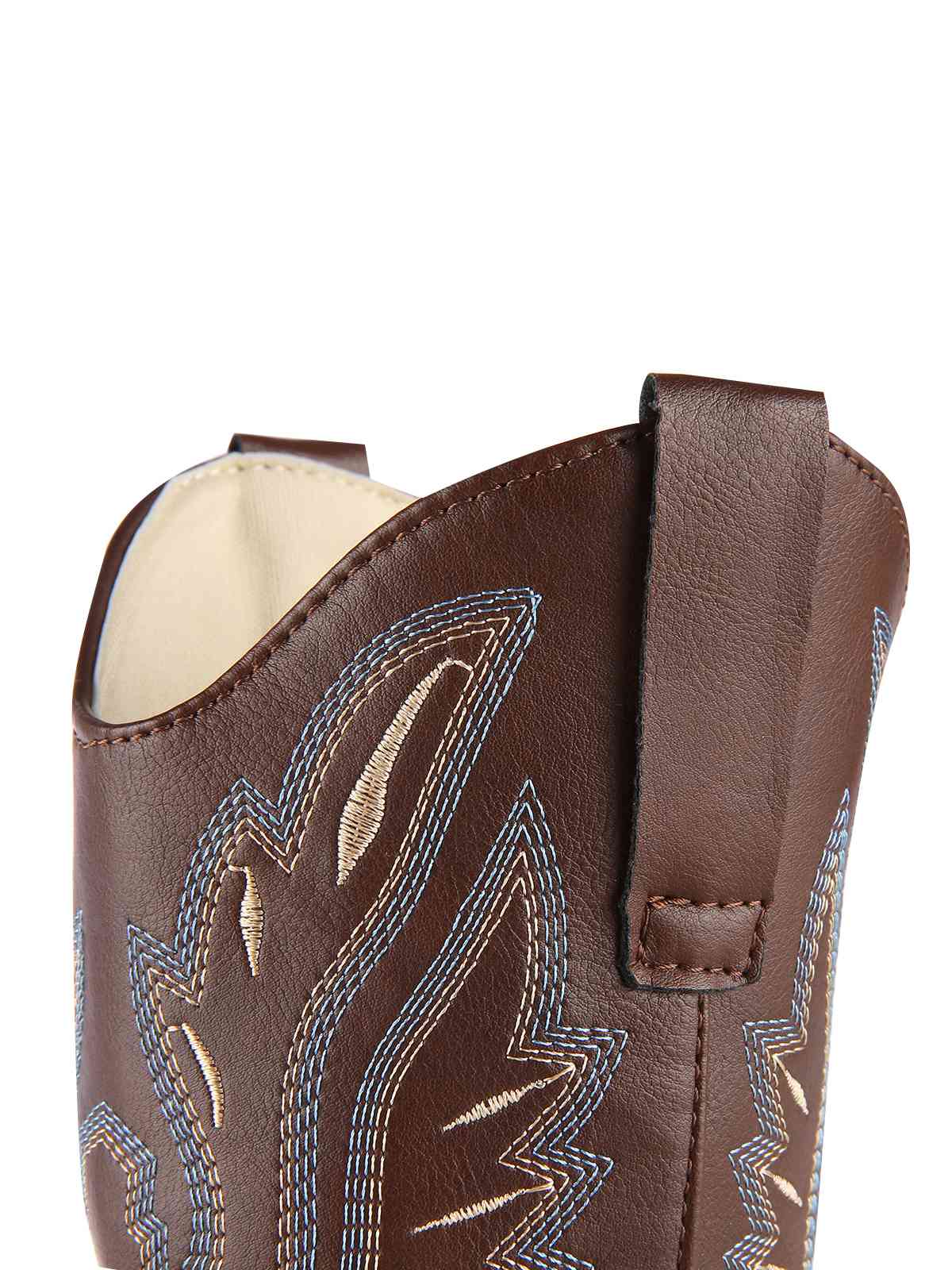 Retro Embroidered Leather Calf Cowboy Boots - Image 13