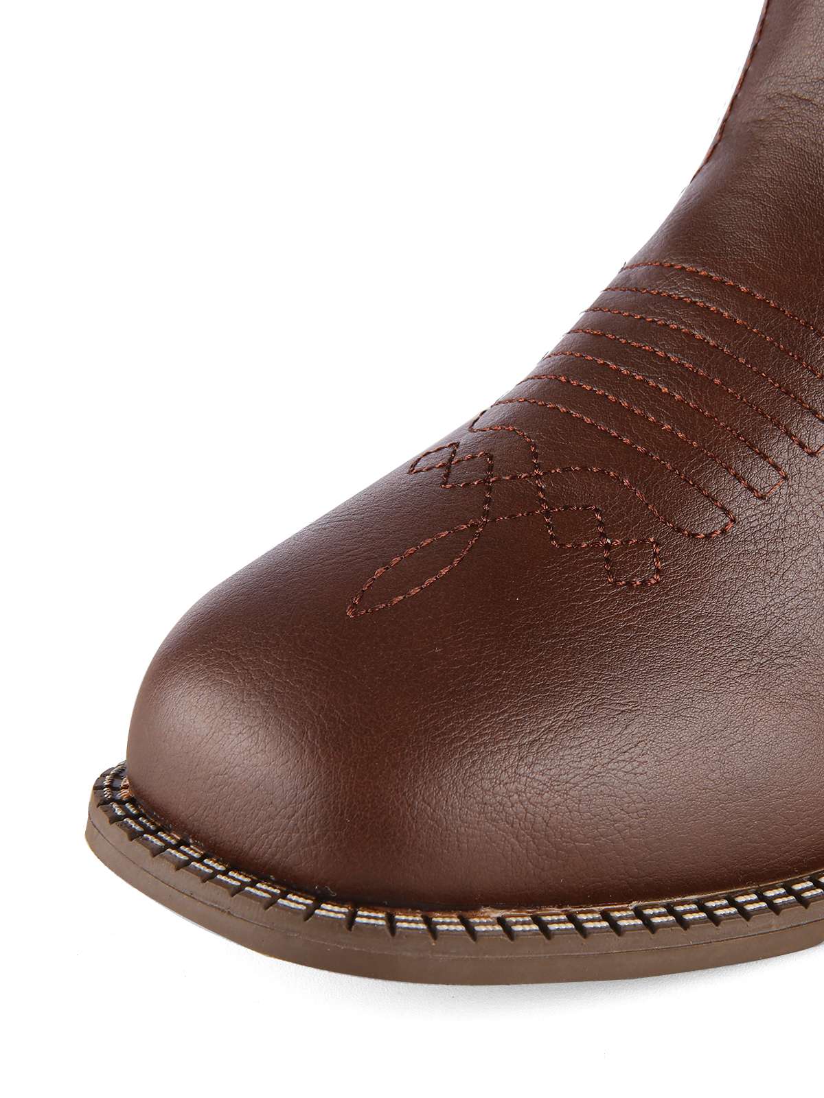 Retro Embroidered Leather Calf Cowboy Boots - Image 14