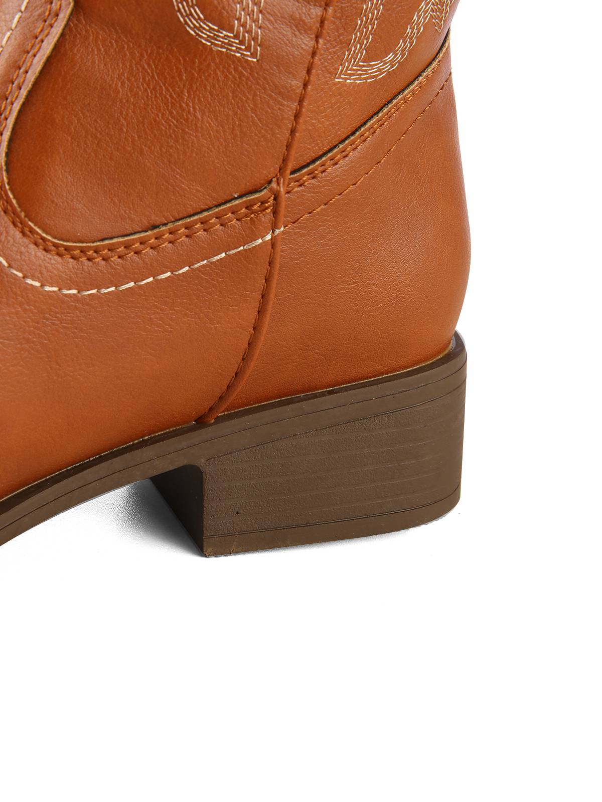 Retro Embroidered Leather Calf Cowboy Boots - Image 5